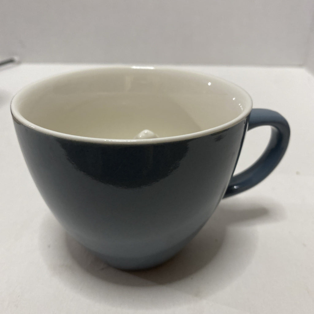 Gray Coffee Mug with Peek-a-Boo Bear with Fish - Made by Creature Cups - 8 oz