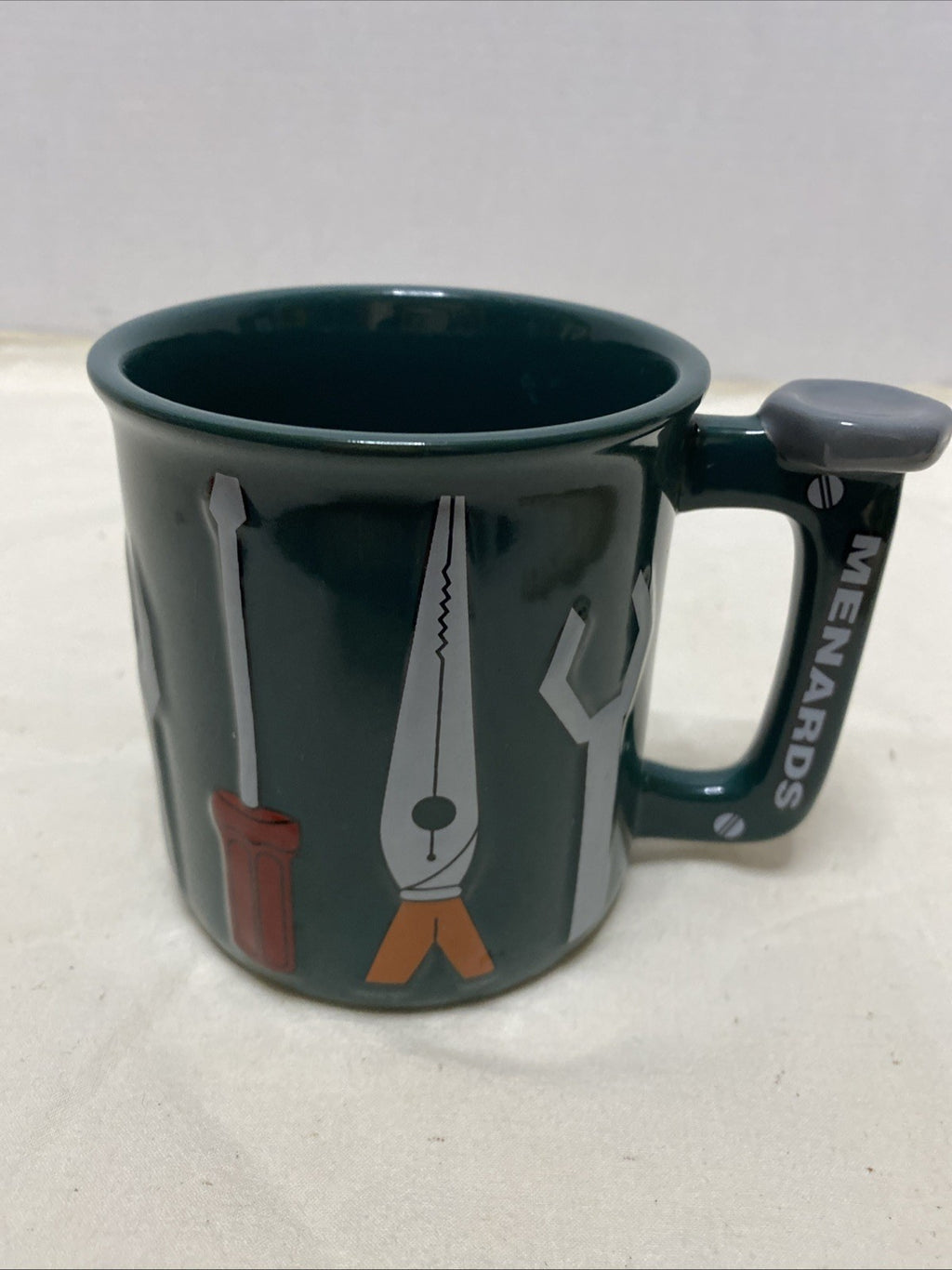 Green Menards Coffee Mug 3D Tools Wrench Pliers Handyman 4”  Cup