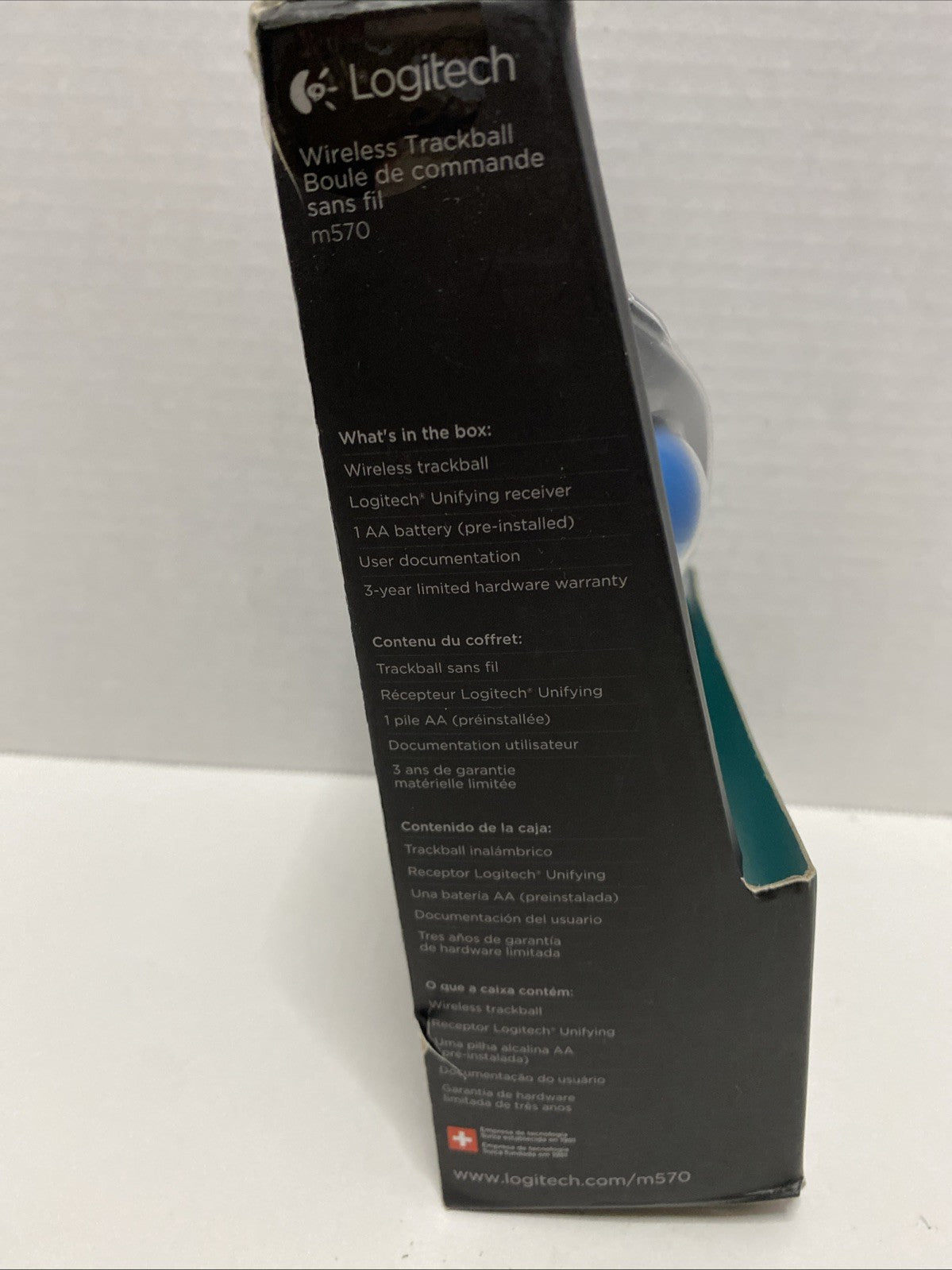 Logitech M570 Wireless Trackball Mouse – Ergonomic Design NEW SEALED 
