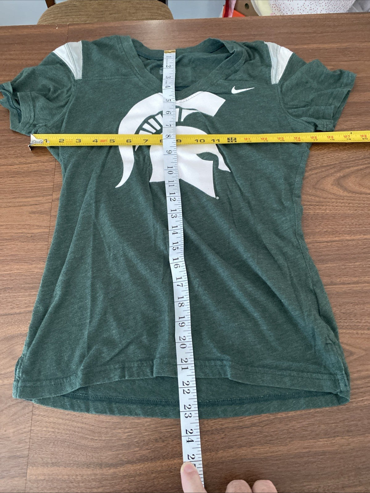 Nike Michigan State Spartans T Shirt Youth Med 10/12 MSU Fitted V Neck Green