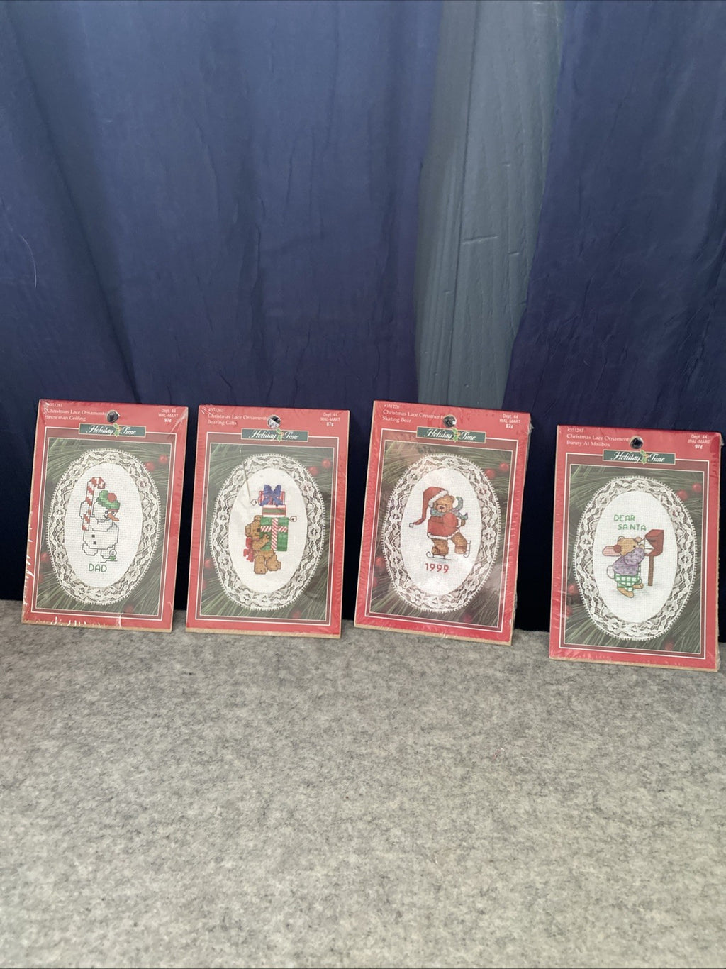 NEW Christmas ORNAMENTS Cross Stitch Kits Lot of 4Leisure Arts Angel Bear Train