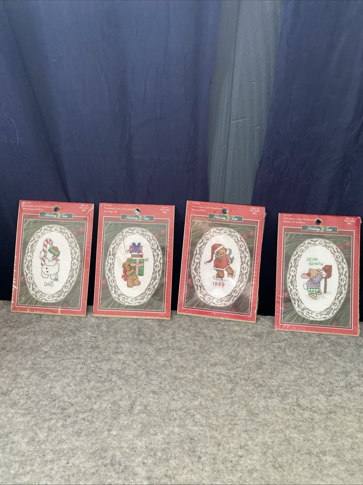 NEW Christmas ORNAMENTS Cross Stitch Kits Lot of 4Leisure Arts Angel Bear Train