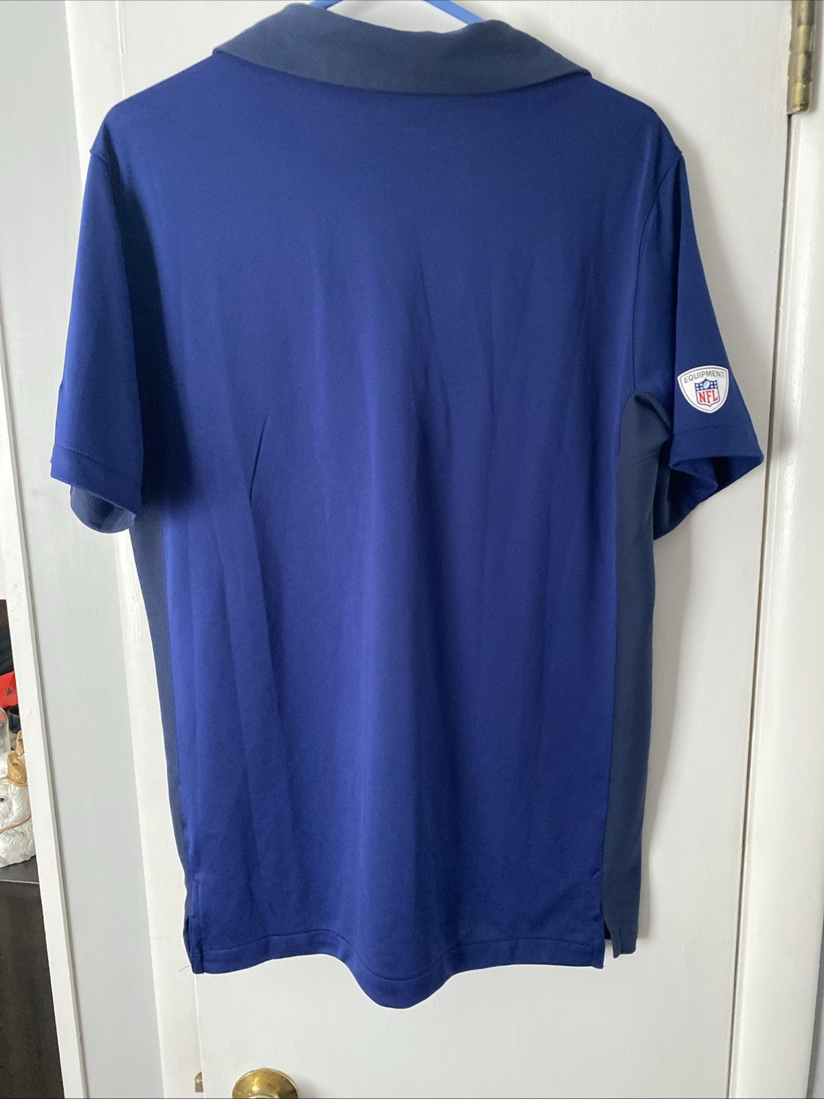 NIKE NFL New England Patriots Dri Fit Team Issue Training Equipment Blue Polo M