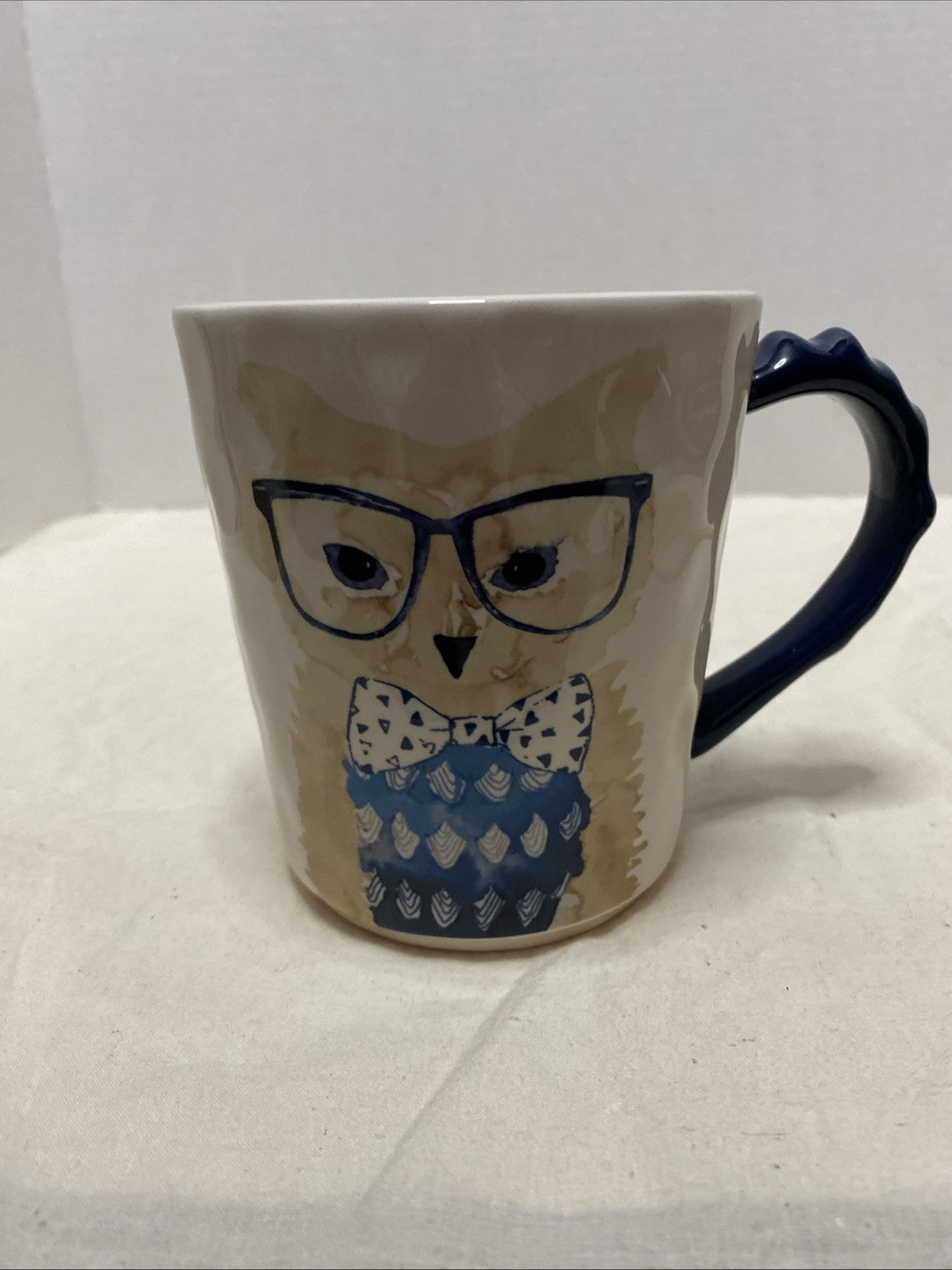 Pier 1 BIG Coffee Mug Owl Owling Like A Boss Hand Painted Ironstone 16oz