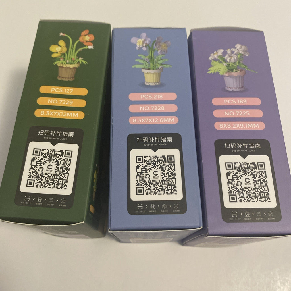 Beauty of FLOWER Lot/Set of Plastic Blocks Pcs. 10 Boxes, All Different And Comp