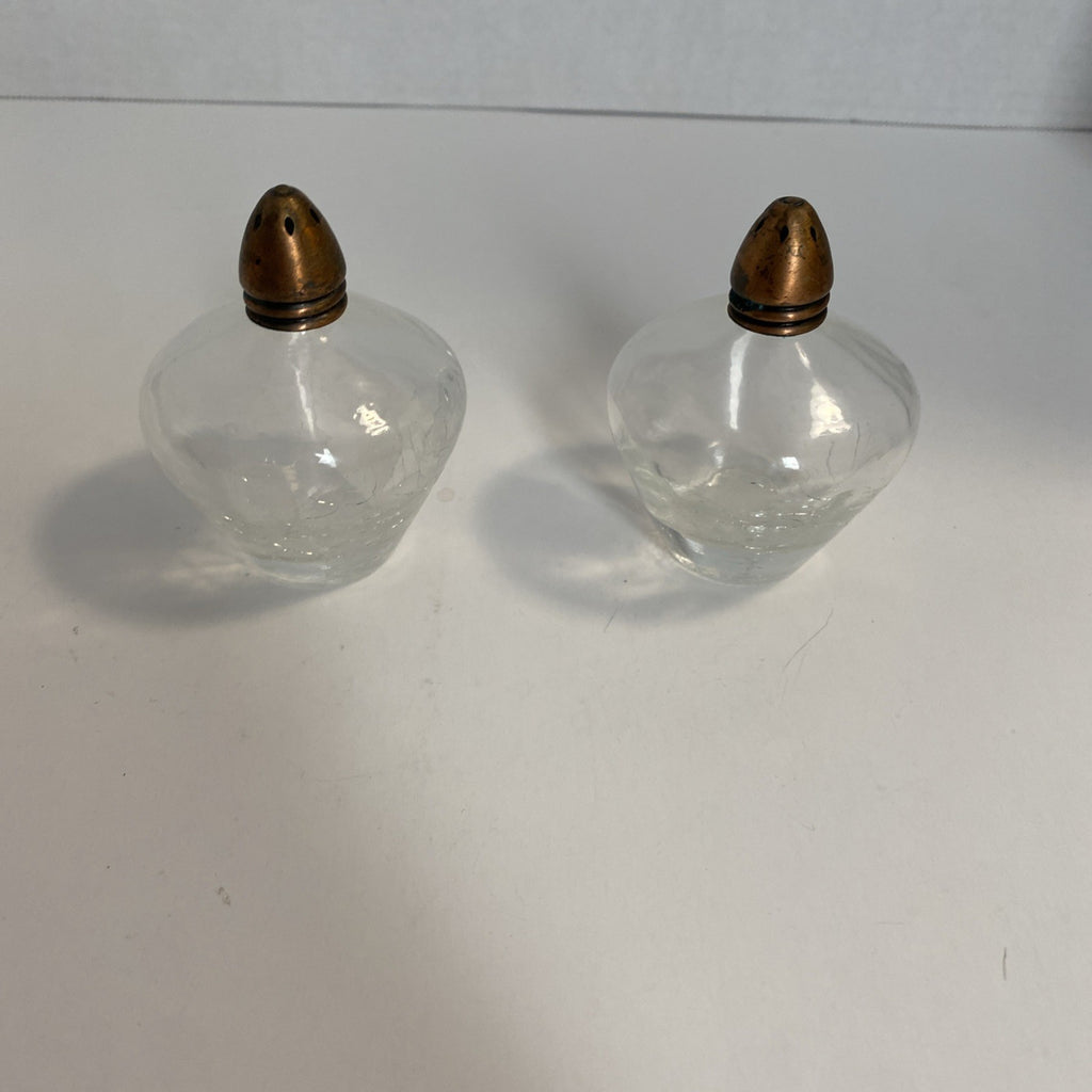 Vintage Irice Glass Salt & Pepper Shakers Approx. 2.5" Inches Height