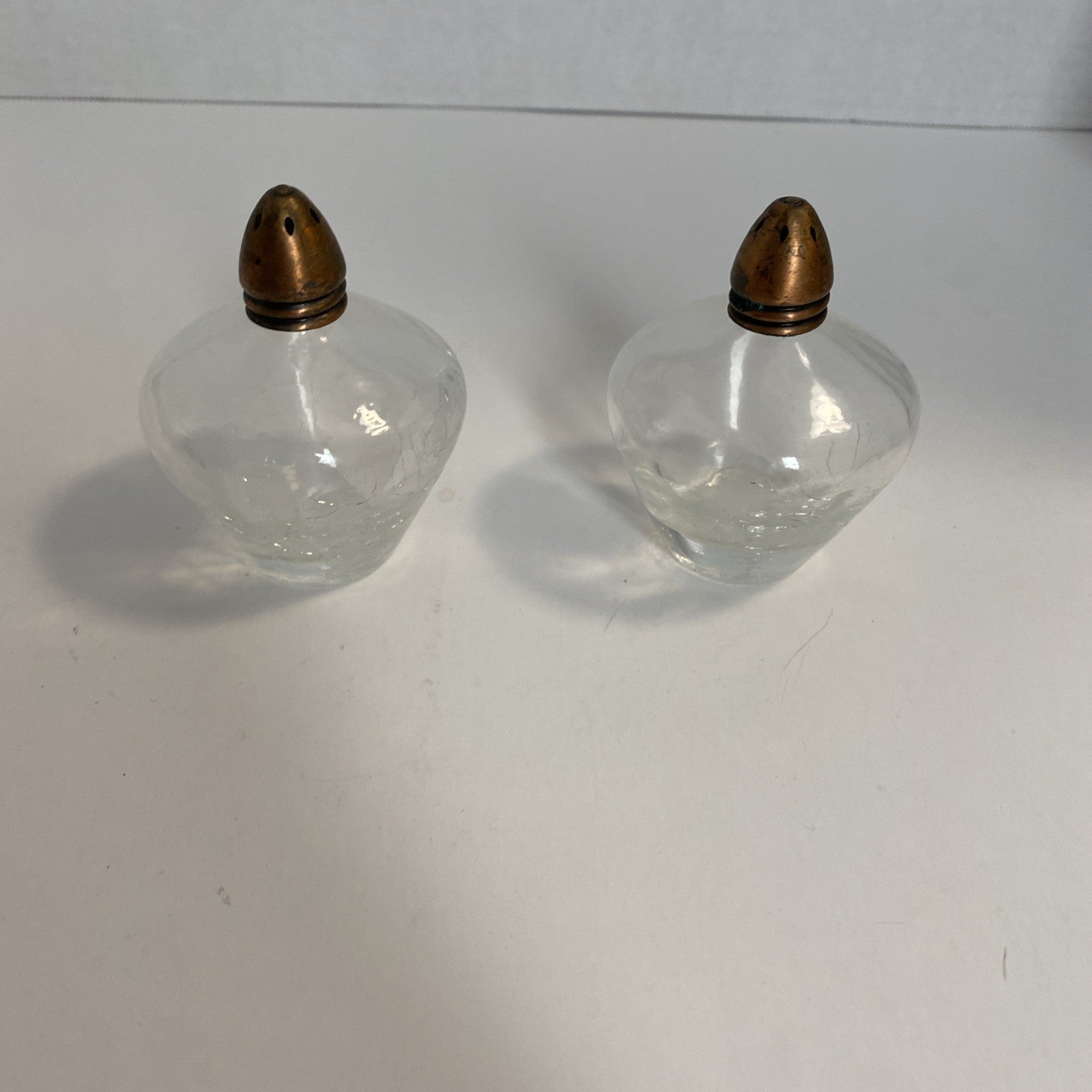 Vintage Irice Glass Salt & Pepper Shakers Approx. 2.5" Inches Height