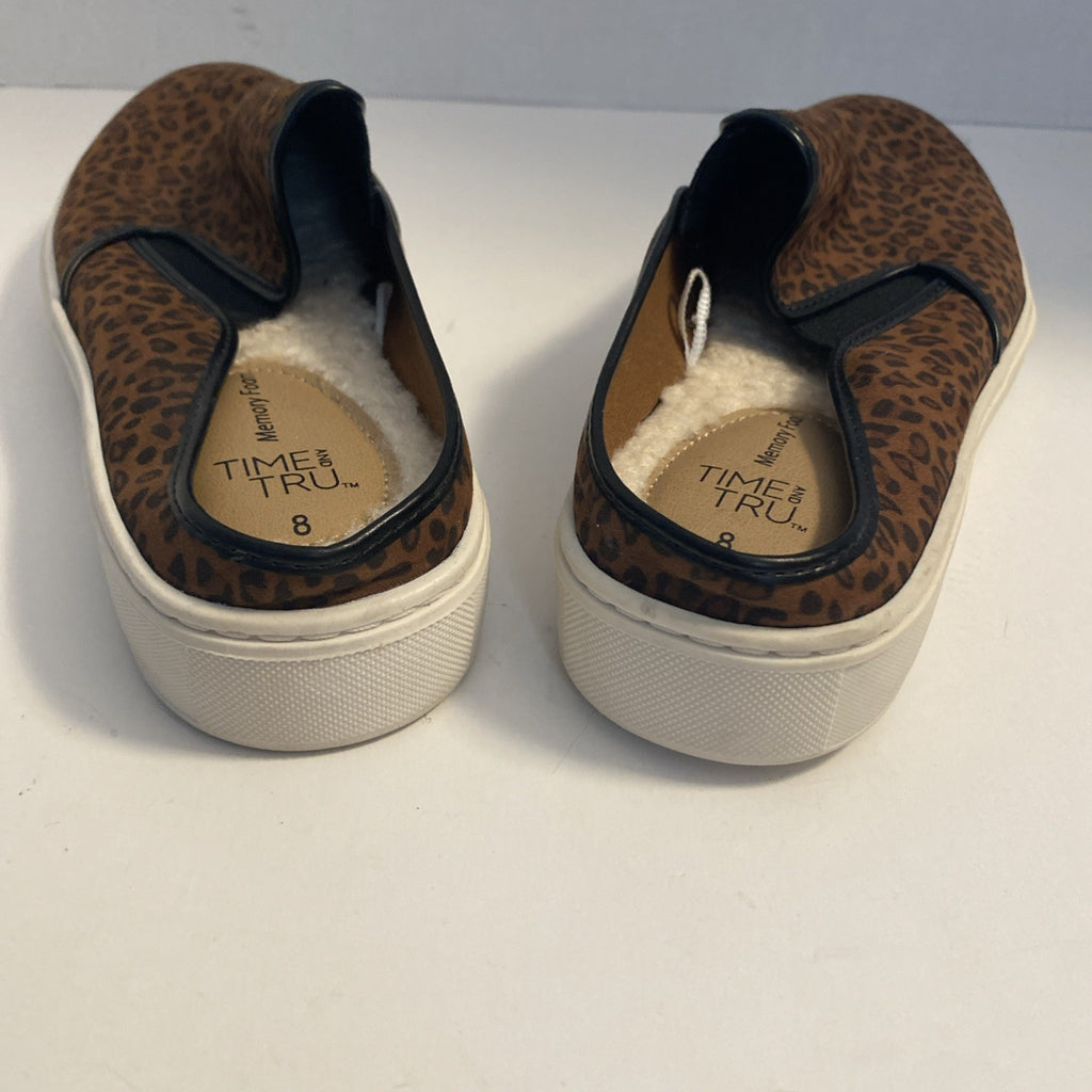 Time And Tru Women 8 Slip On Shoes Leopard Cheetah Print Memory Foam Casual Fit