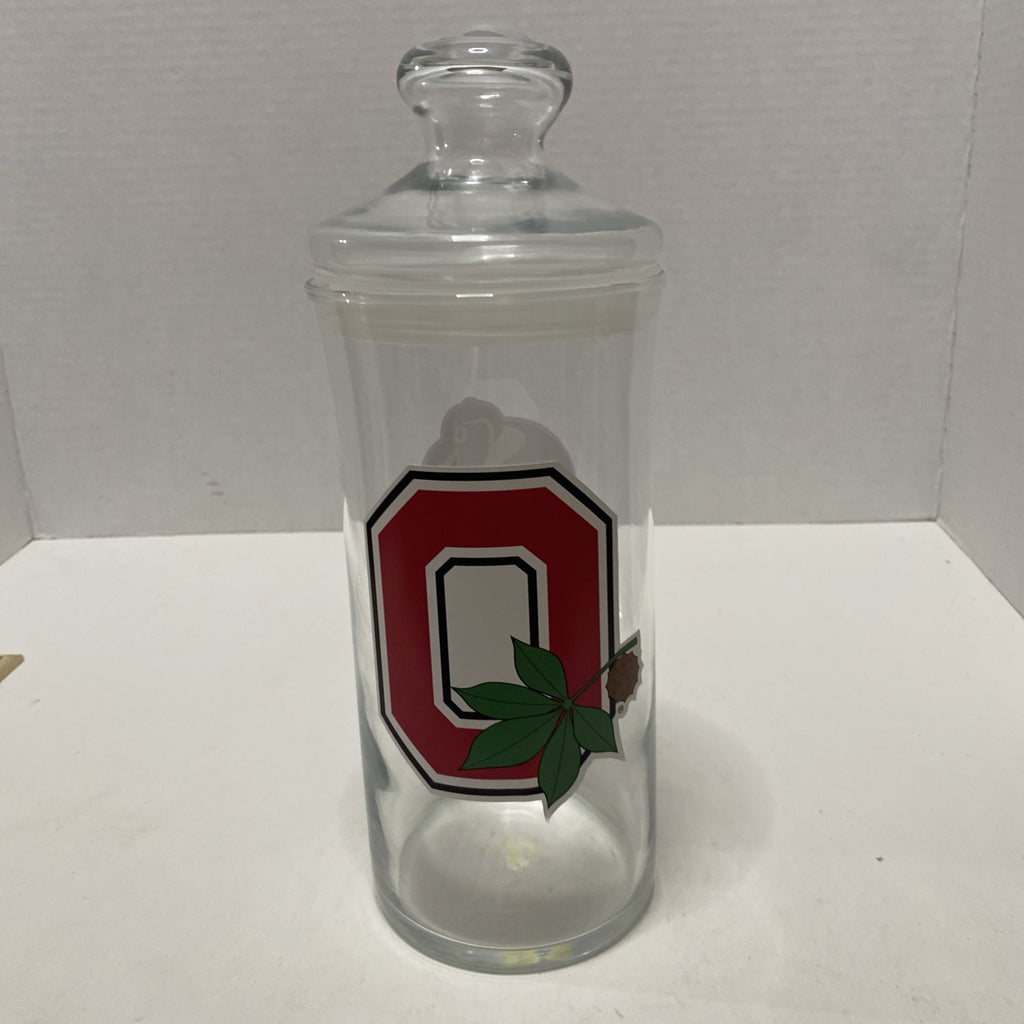Ohio Buckeyes Clear Glass Canister With Lid