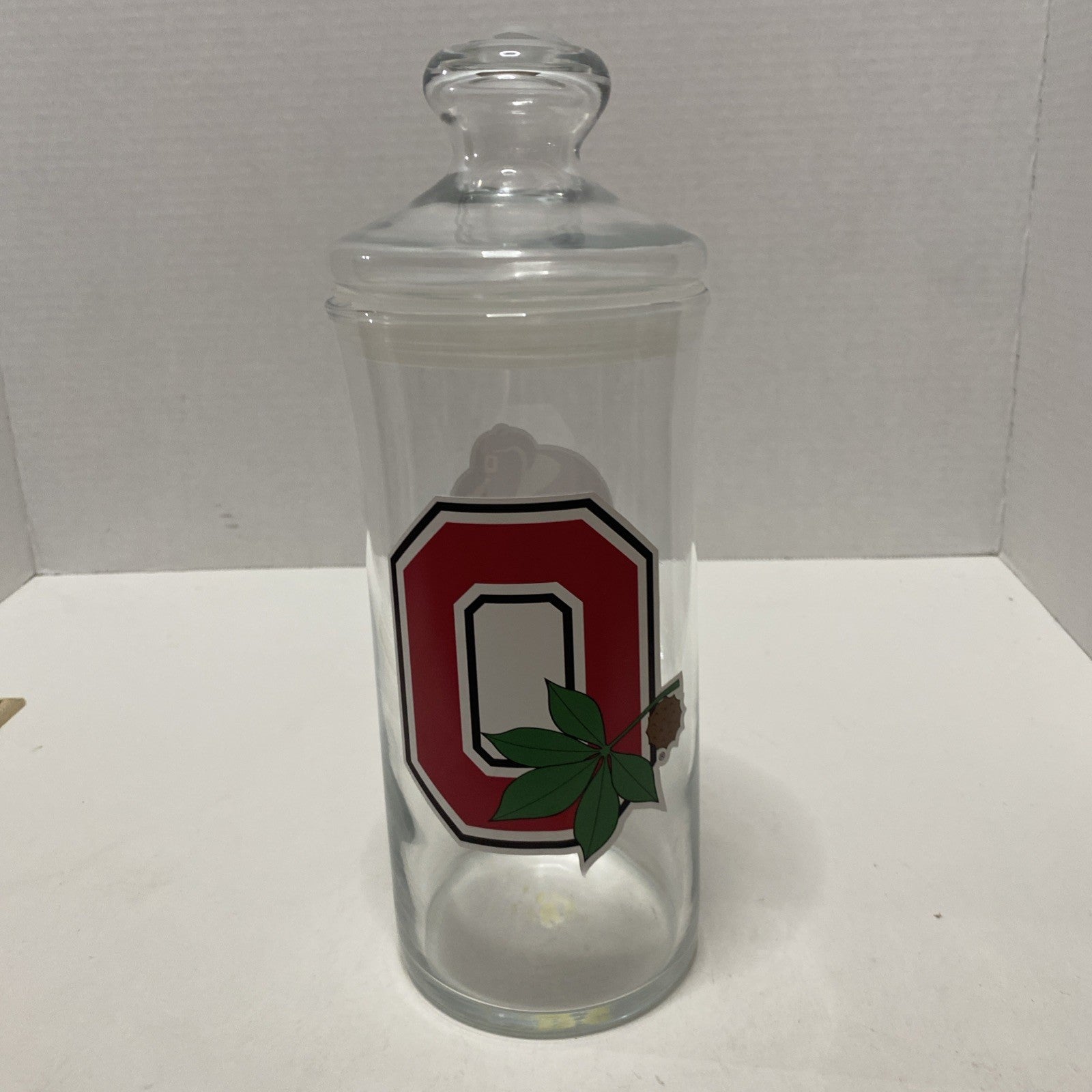Ohio Buckeyes Clear Glass Canister With Lid