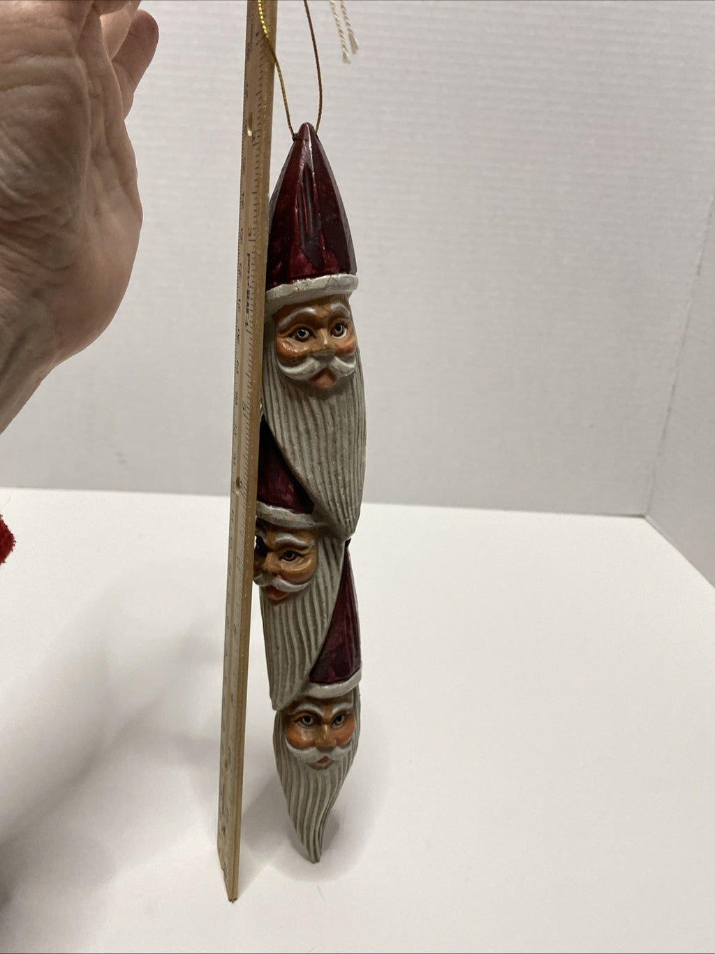 Santa totem pole hanging Xmas beard bust unique icicle