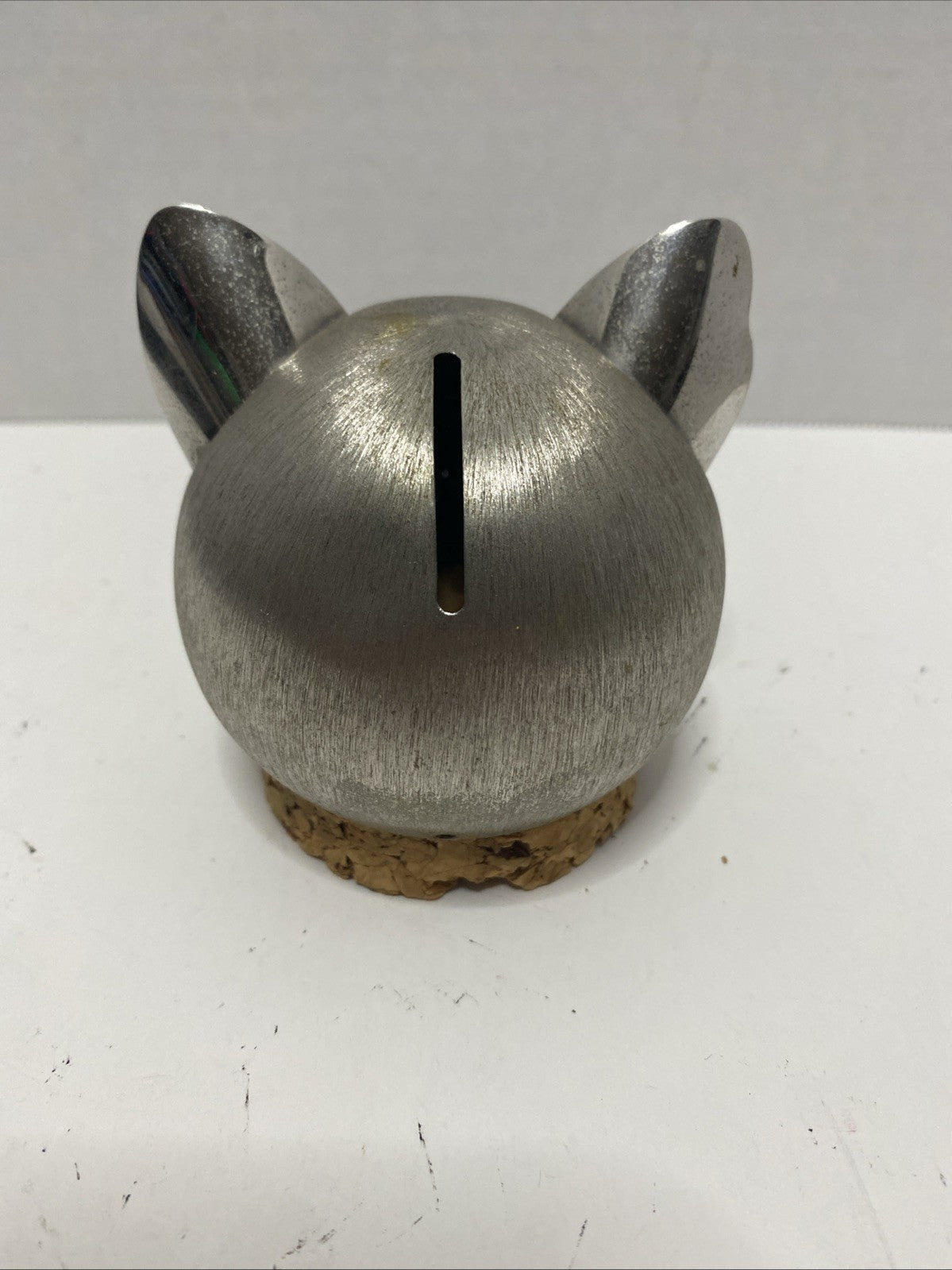 Vintage Napier Whisker Kitten Silver tone Bank Green Cabochon Eyes Cat Rare