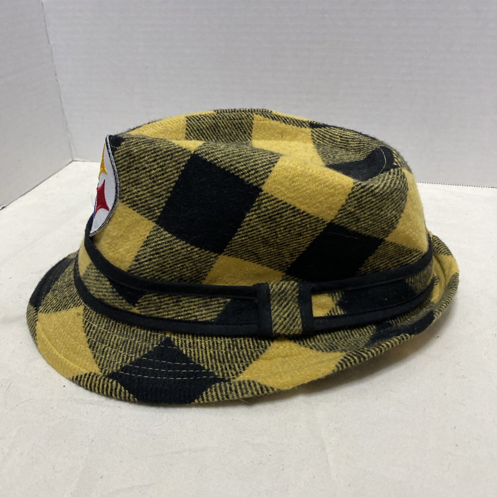 Steelers Fedora - Black And Gold Plaid-