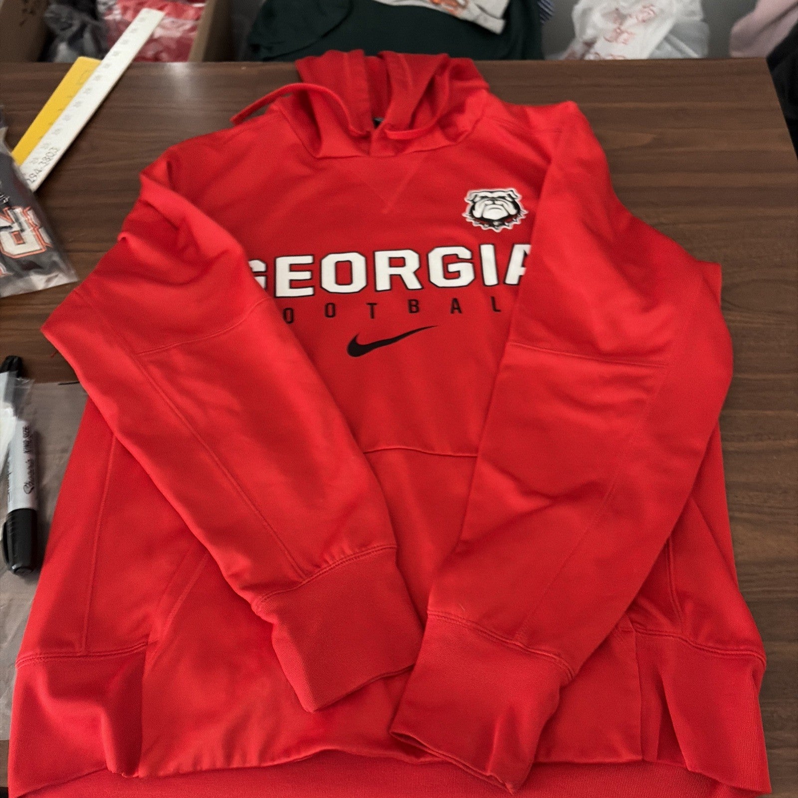 Nike Dry Fit Georgia Football Hooded Pocket Sweatshirt Size Large Men’s