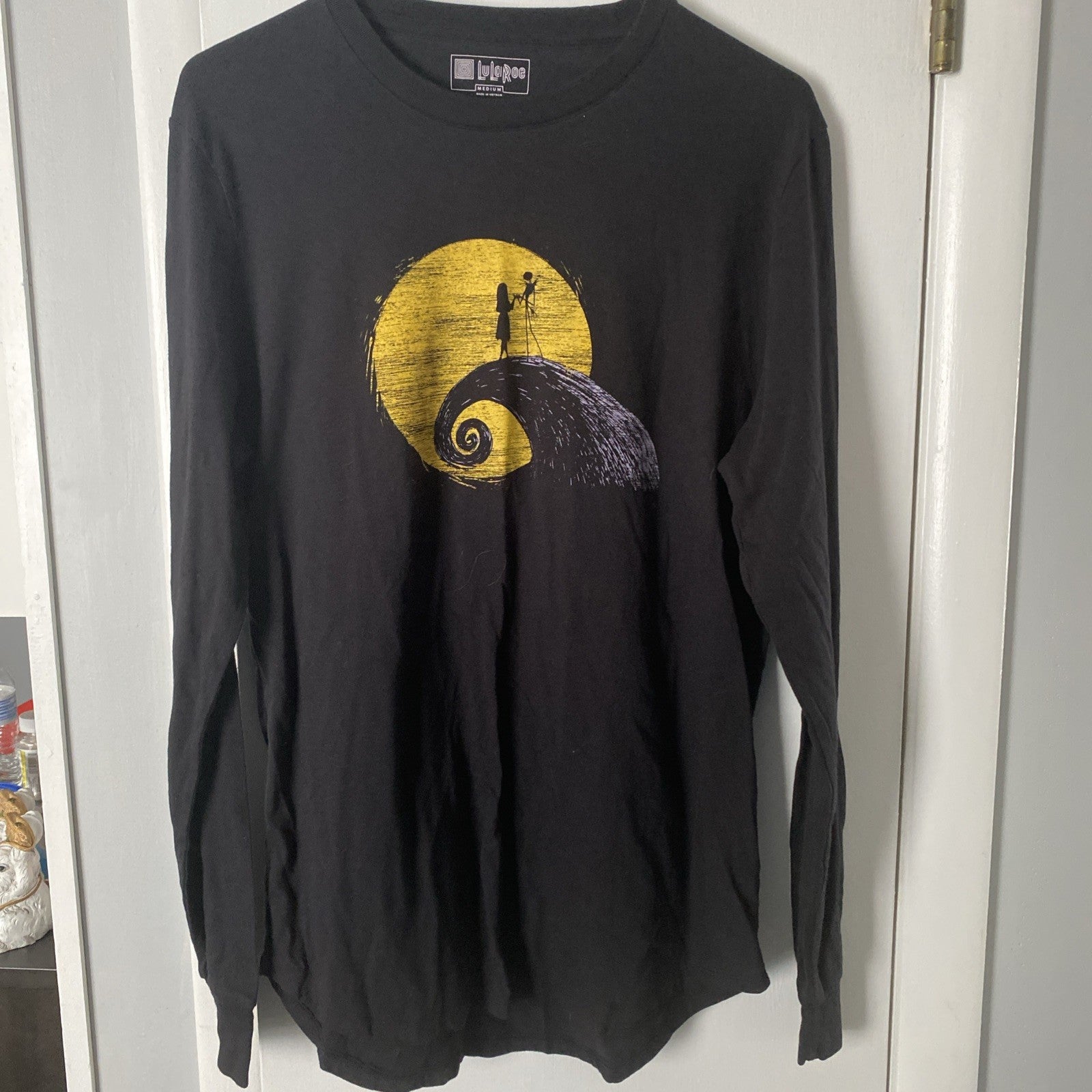 LuLaRoe M Medium Unisex Patrick Long Sleeve Shirt Disney NBC Jack Skellington