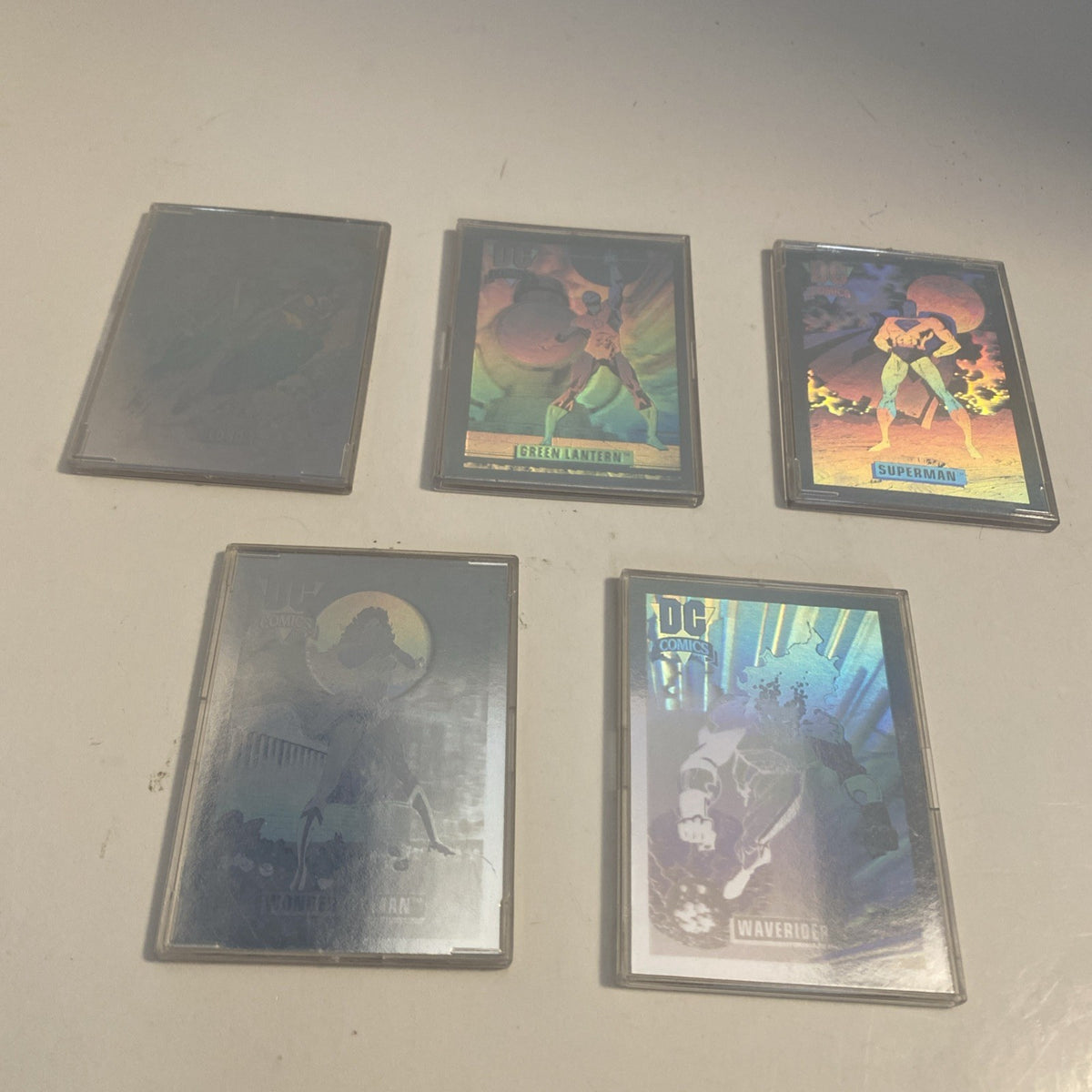1992 SERIES I DC HOLOGRAM LOT Superman, Green Lantern Lobo wonder woman wave rid