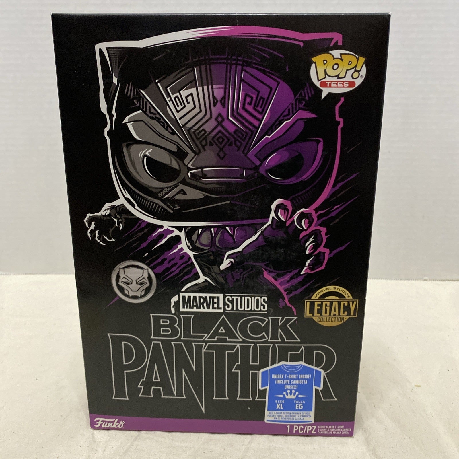 Funko POP! TEE Shirt BLACK PANTHER Size XL Marvel Studios Legacy Collection NEW