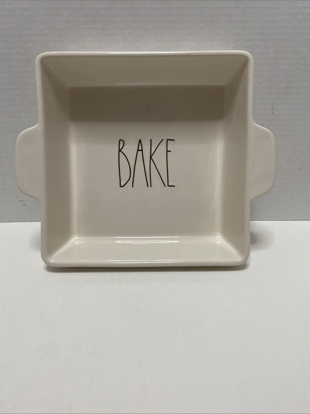Rae Dunn "BAKE" Square Baking Dish Pan 9"x9" with Handles