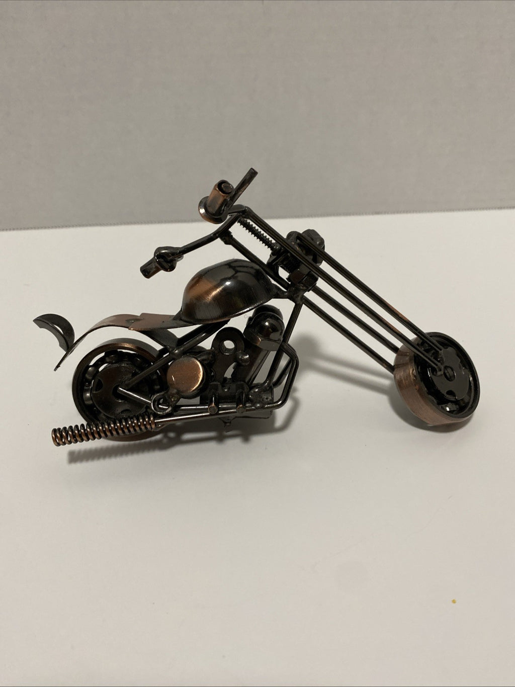 Retro Collectible Metal Motorcycle Model Handmade Motorbike Sculpture Home Decor