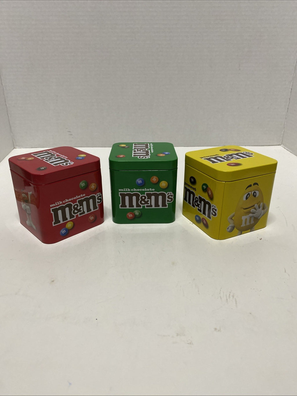 Mars Mini Candy  M & MTins - Red/ Green/Yellow
