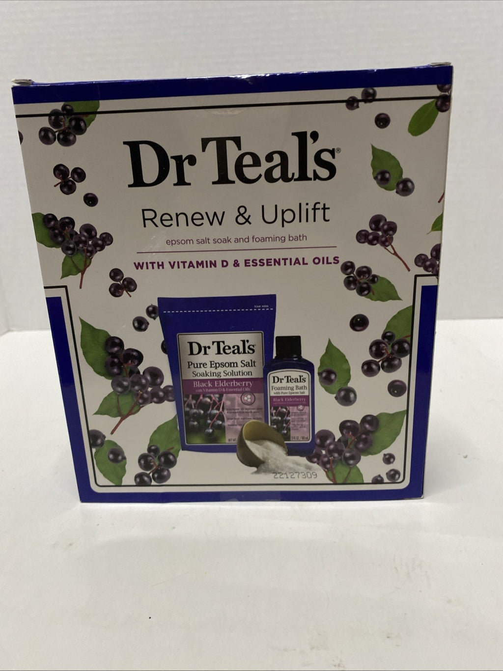 Dr Teal's Renew & Uplift Bath Set Black Elderberry Epsom Salt & Foaming Bath