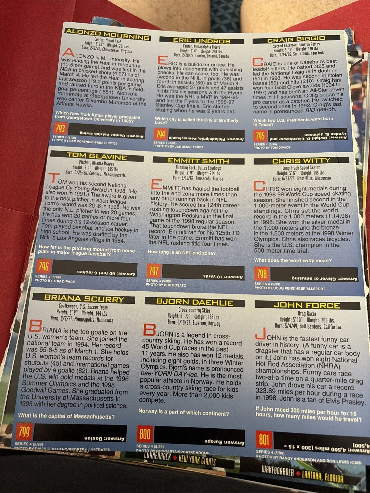 BRIANA SCURRY RC JOHN FORCE 1999 SPORTS ILLUSTRATED FOR KIDS SI UNCUT SHEET
