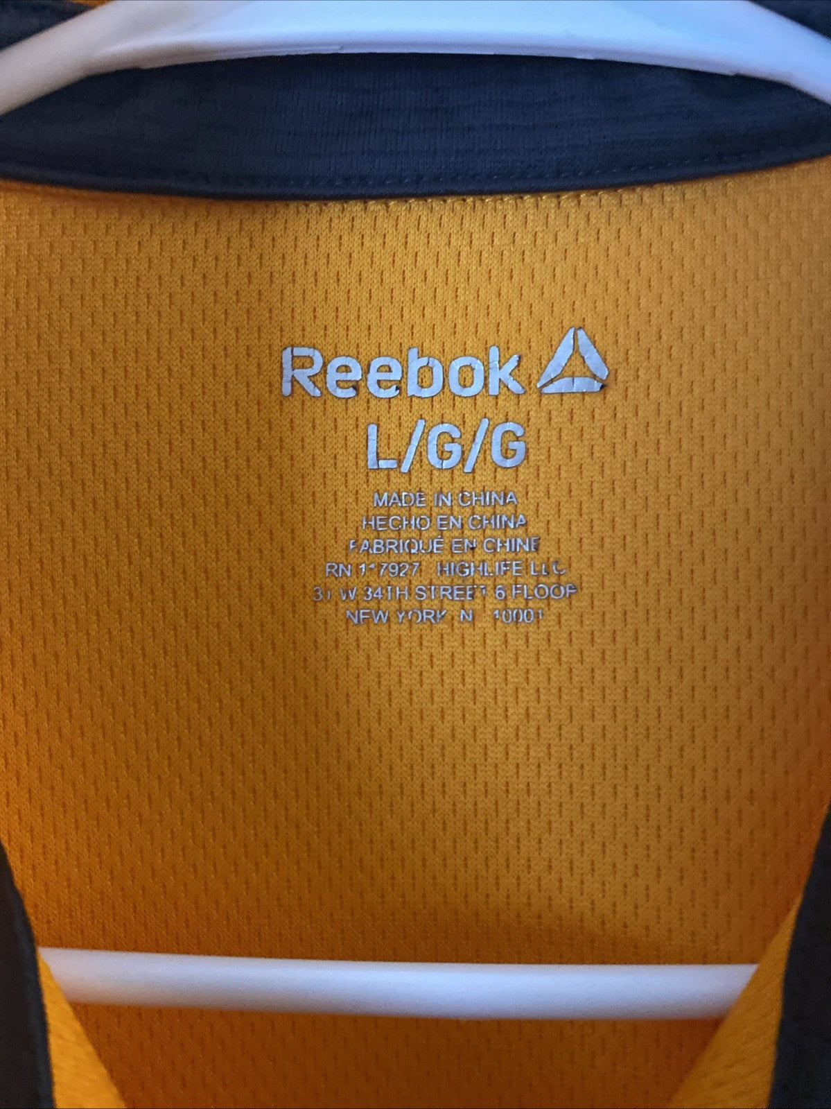 Reebok Mens Orange Short Sleeve Logo Spread Collar Polo Shirts Size Large