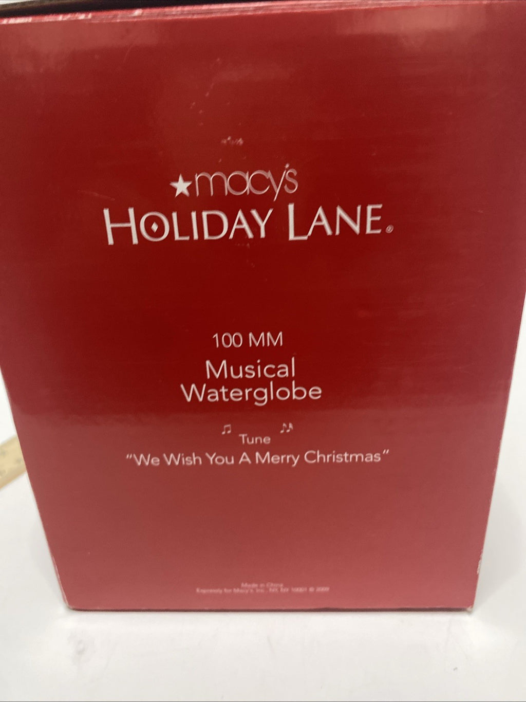Macy's Holiday Lane Musical Water Globe Santa “ We Wish U Merry Christmas “ New