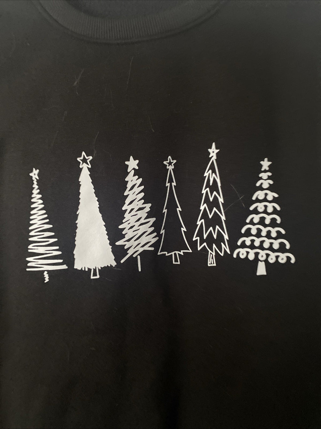 Christmas Tree Sweatshirt Black Size Large
