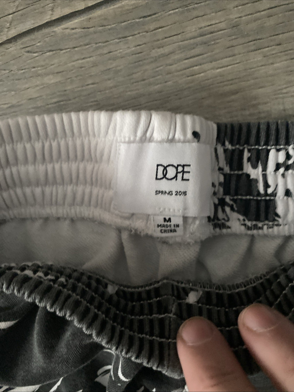 Dope sweatpants size medium tie-dye black-and-white