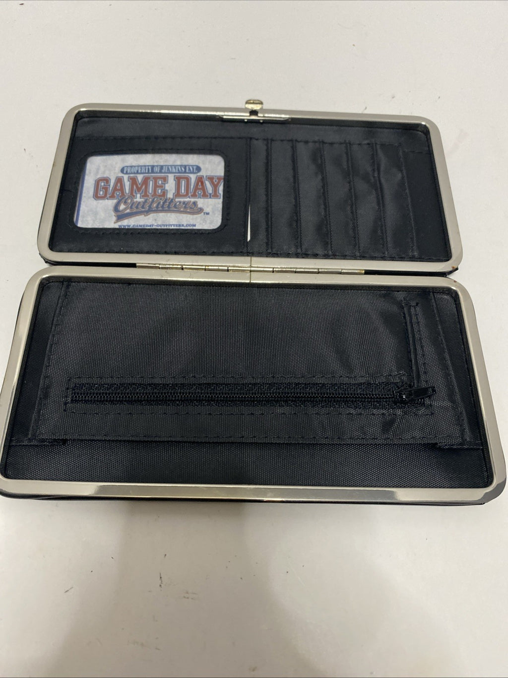OHIO STATE Ladies Black Flat Snap Wallet 7.5'' W x 4.5" L  x 5/8" D