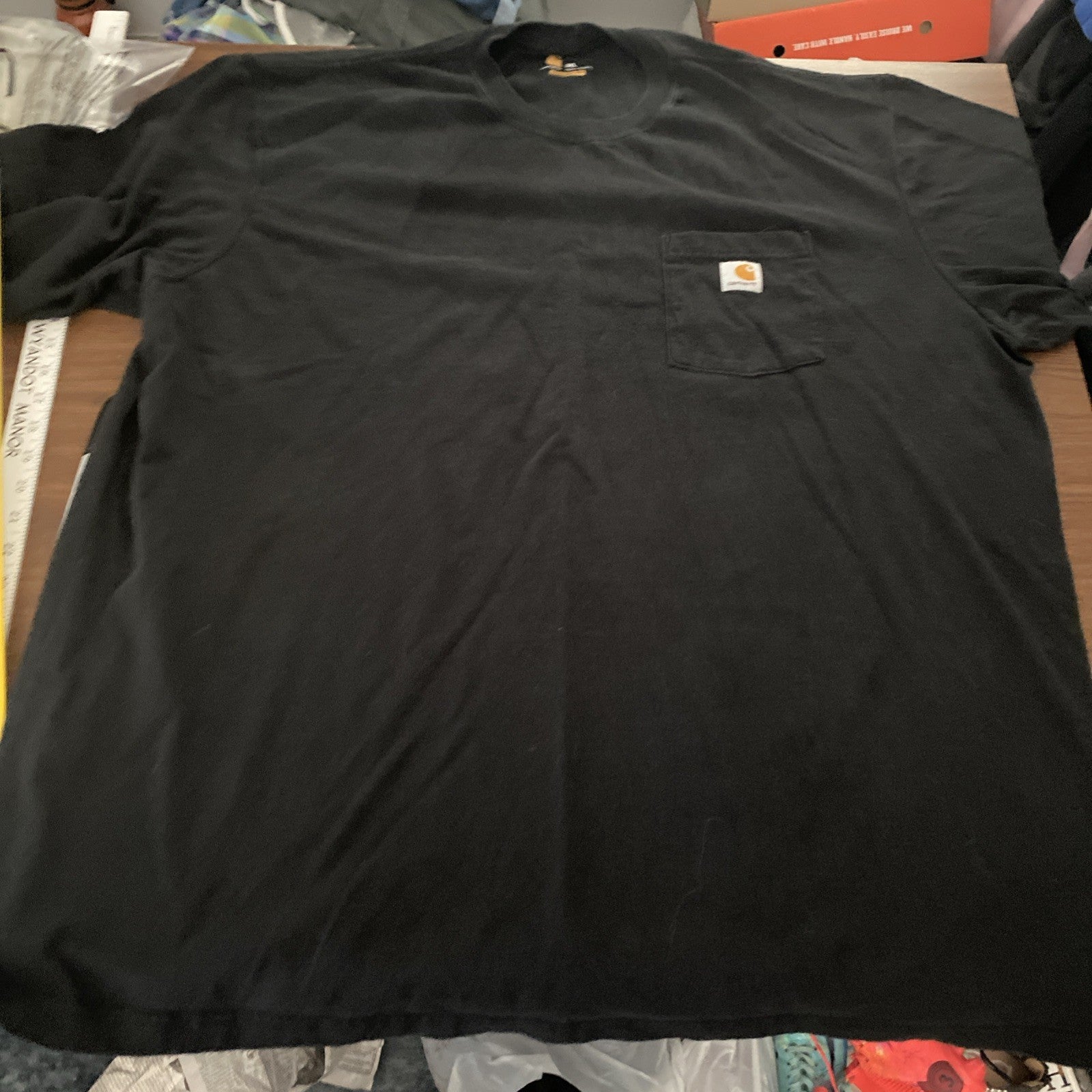 Carhartt Shirt Men's Black 3XL Short Sleeve Original Fit Crew Neck Pocket Cotton