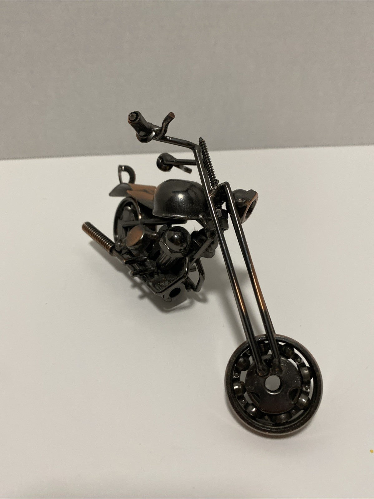 Retro Collectible Metal Motorcycle Model Handmade Motorbike Sculpture Home Decor