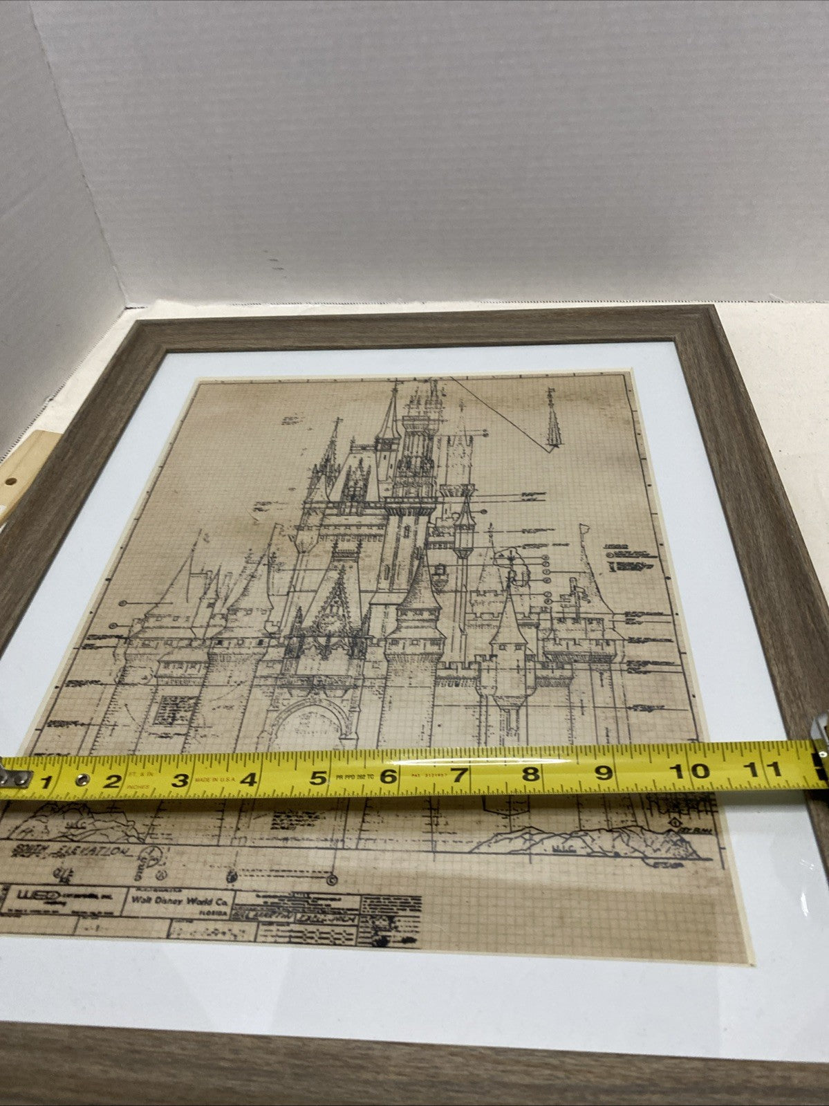 Disney World Castle Plans Print Front Elevation Park Copy Blueprint