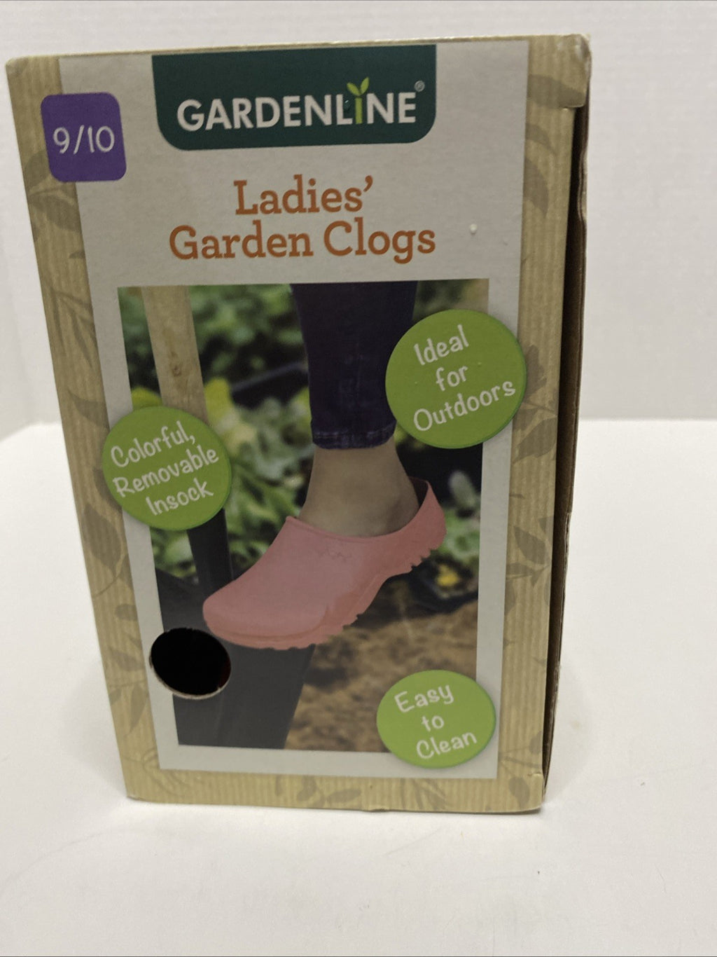 Gardenline Garden Clogs Womens 9/10 Rubber Slip On Removable Pink Color-New