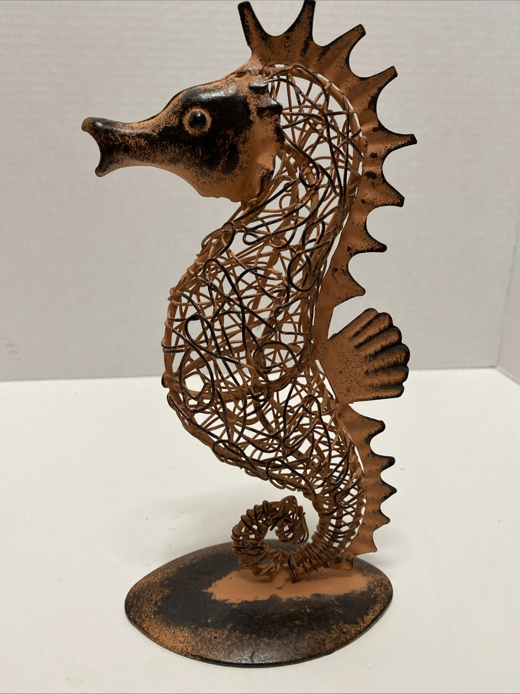 Metal framed seahorse upright standing interior Metal Art Rare