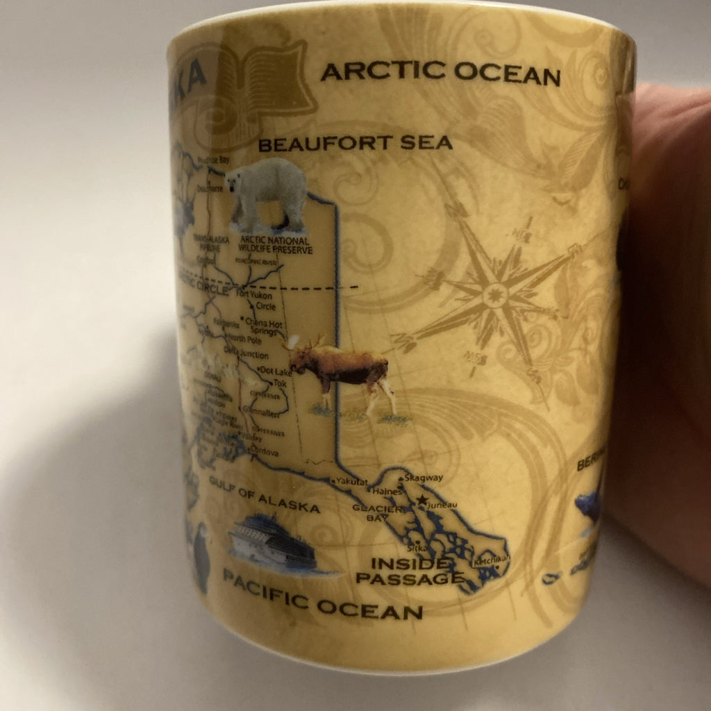Artic Circle Enterprises Alaska Coffee Cup / Mug Map with Wildlife