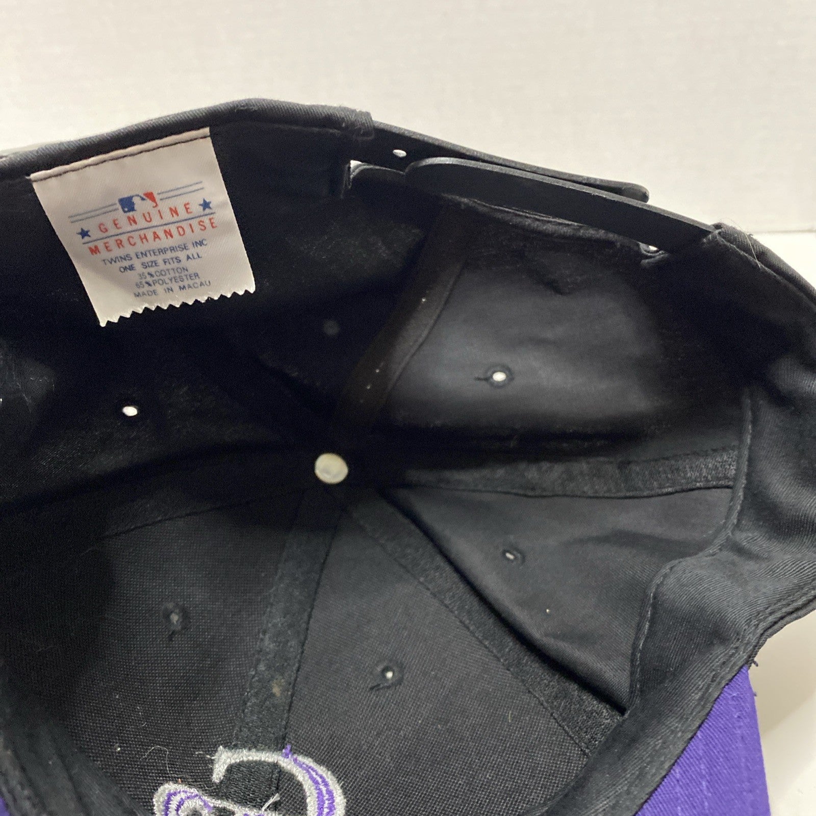 MLB Colorado Rockies Hat Purple Bill Embroidered Logo Snapback 60/40 Cap OSFA