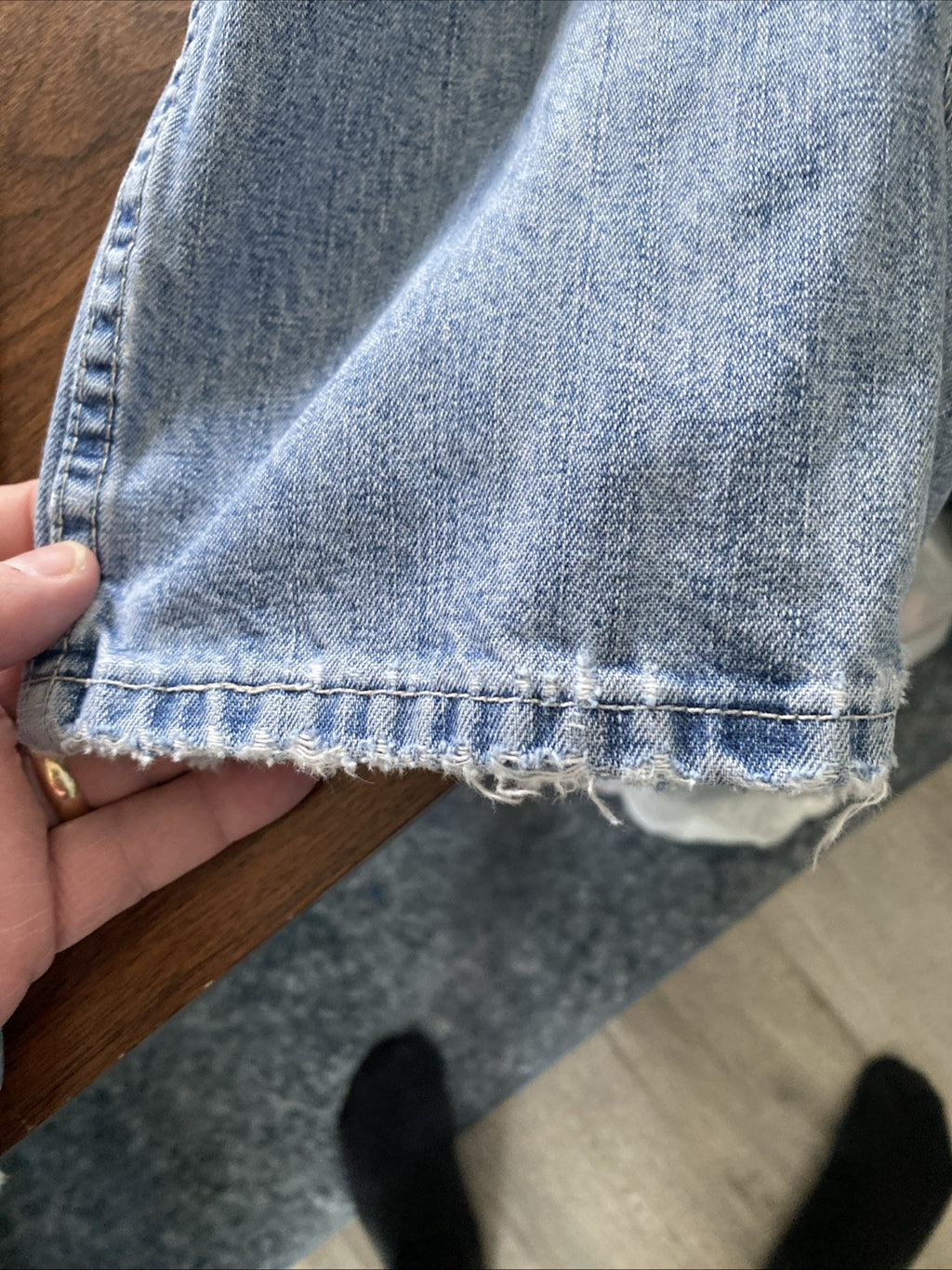 Lee Dungarees Carpenter Jeans Mens 33x32 Blue Denim Workwear Utility Distressed