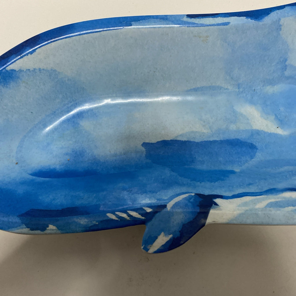 25" Nautica BLUE WHALE MELAMINE SERVING DISH. 21" long. HEAVY.   SUPER NICE!