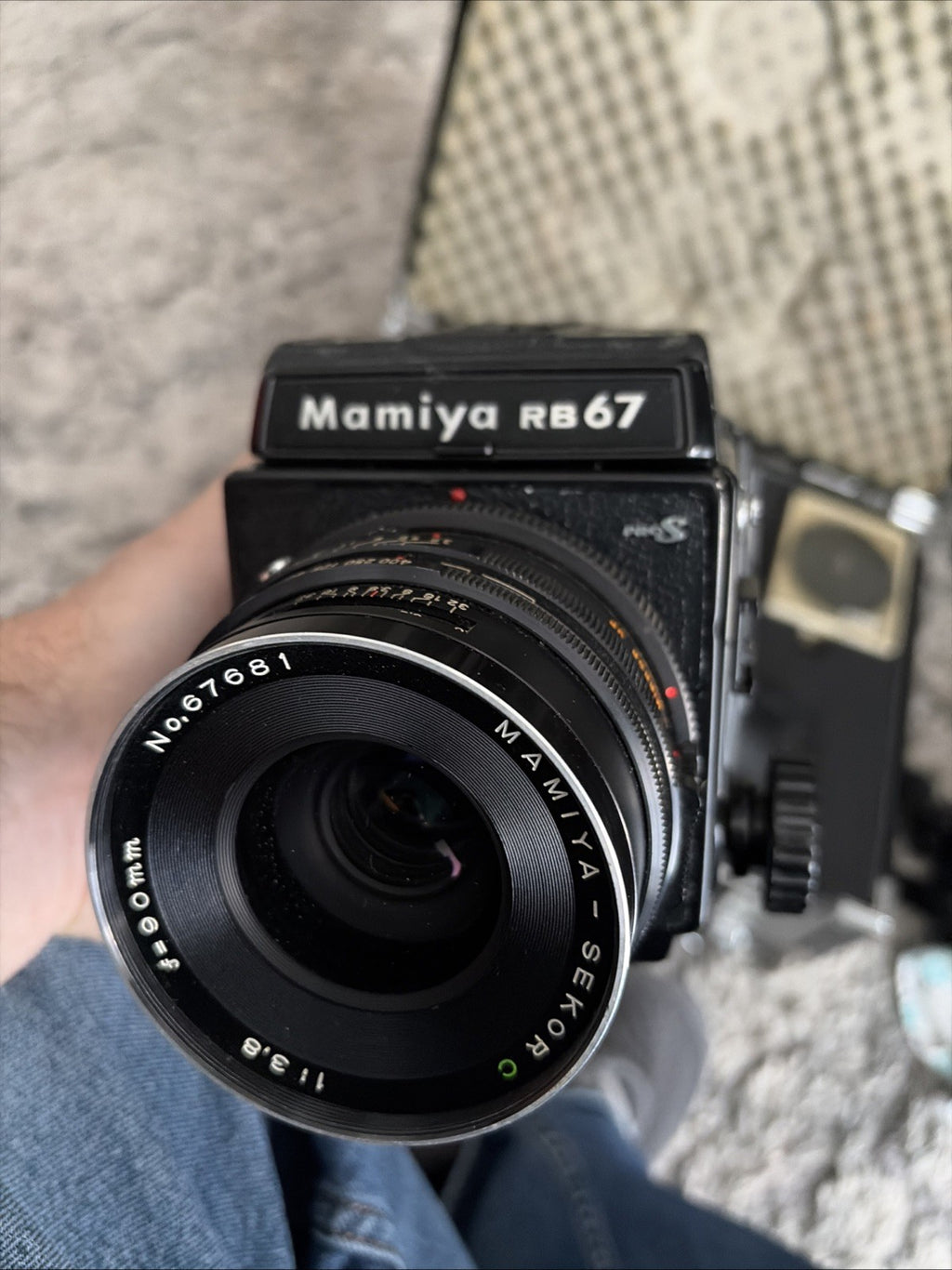 Lot Mamiya RB67 Pro S 90mm f/3.8 Sekor C Lens Film Camera Case And Equipment