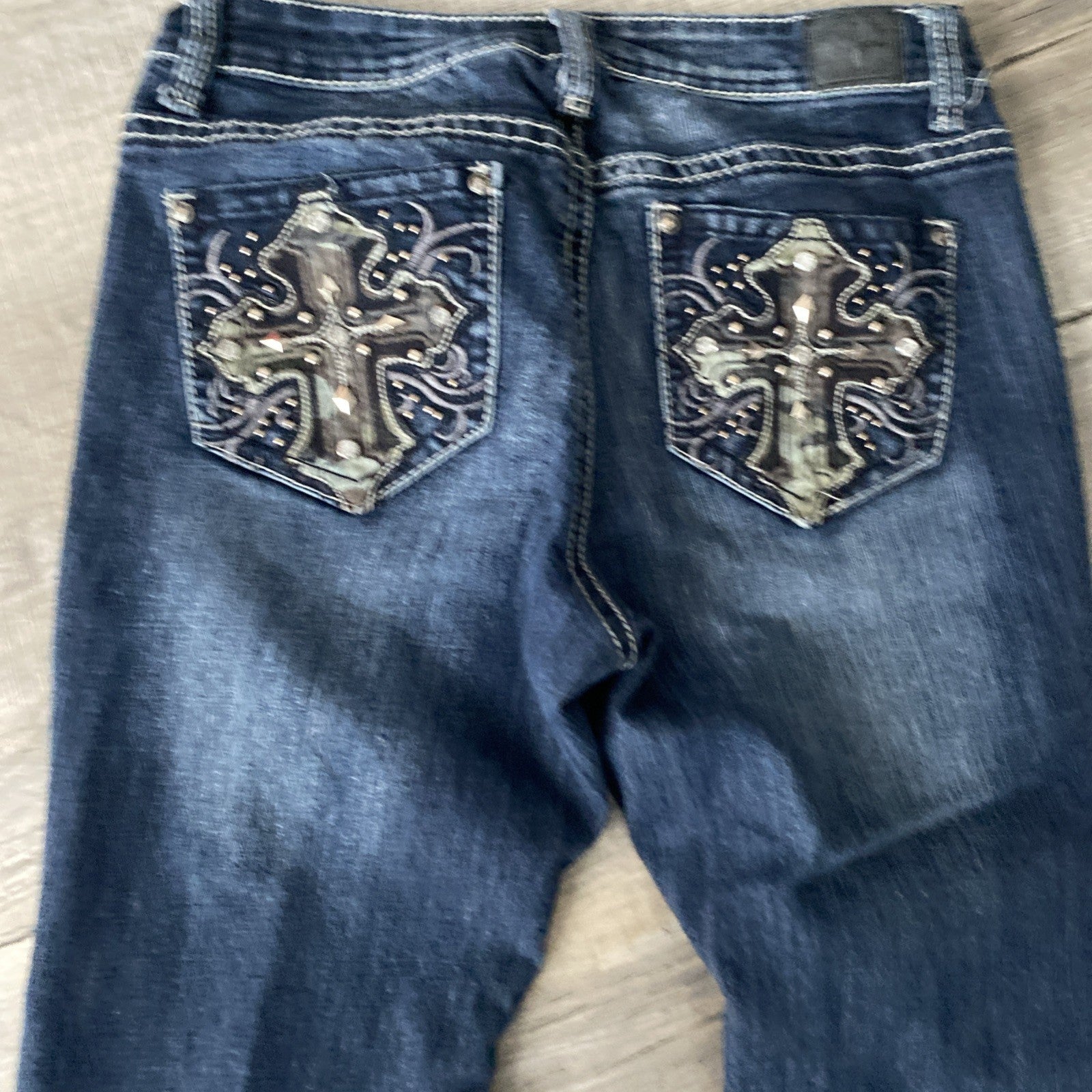 Love Nation Premium Denim Blue Jeans Embellished Pockets Women's 10