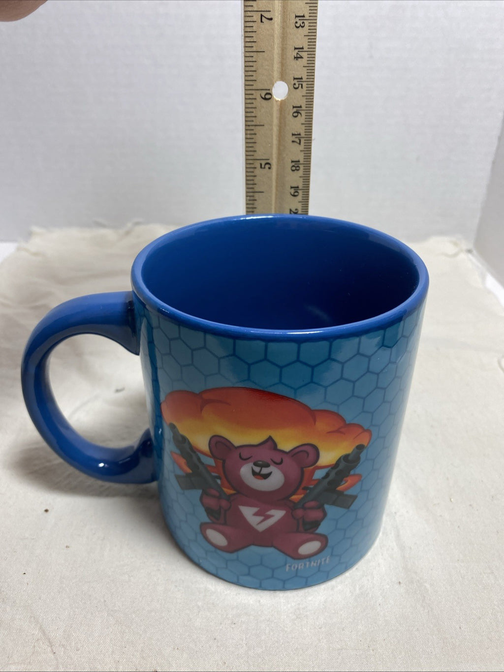 Fortnite Large Blue Coffee Mug Epic Games Cuddle Team Leader Honeycomb Pink Bear