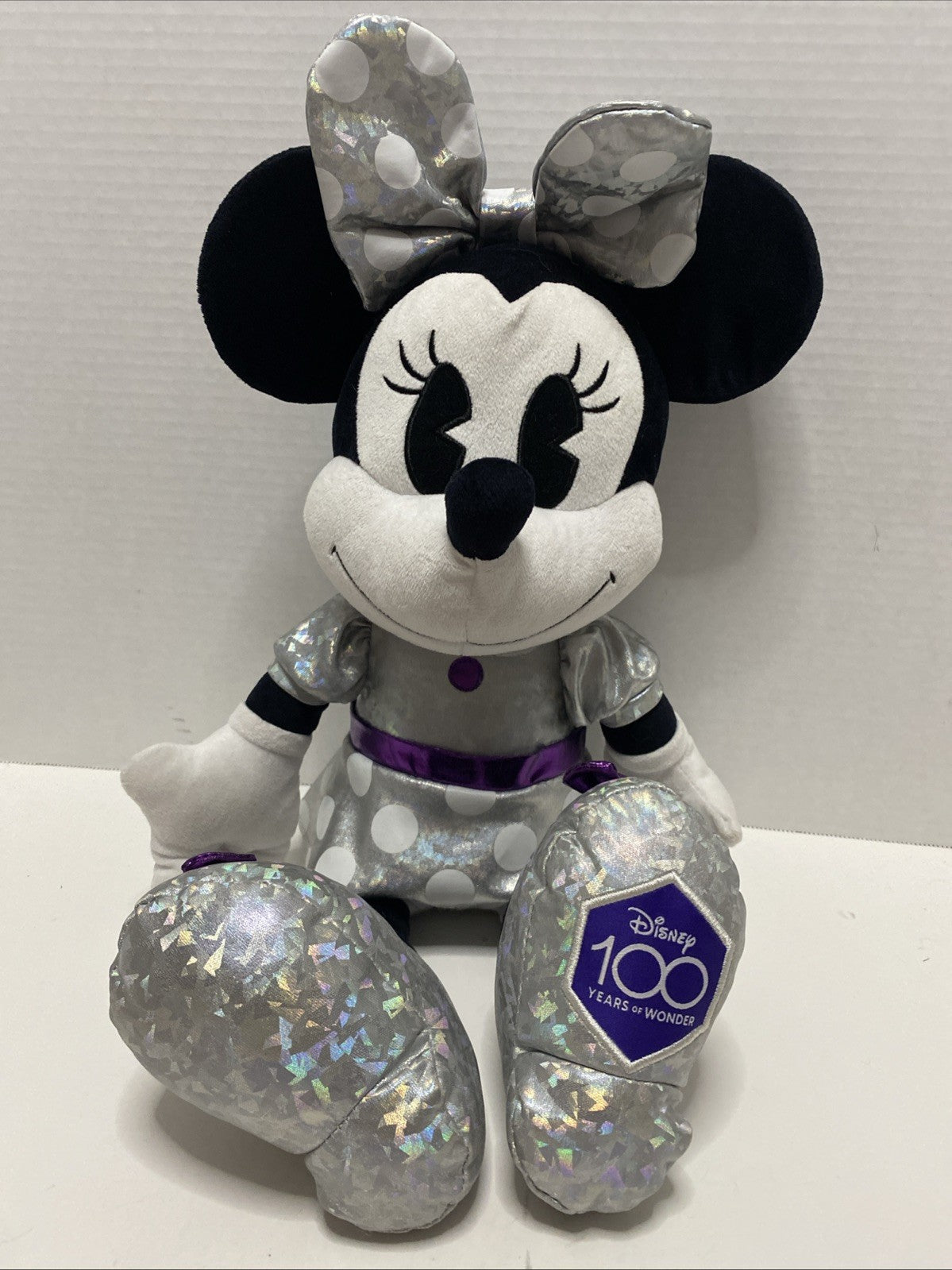 Disney Minnie Mouse 19” Plush 100th Platinum Anniversary Years of Wonder