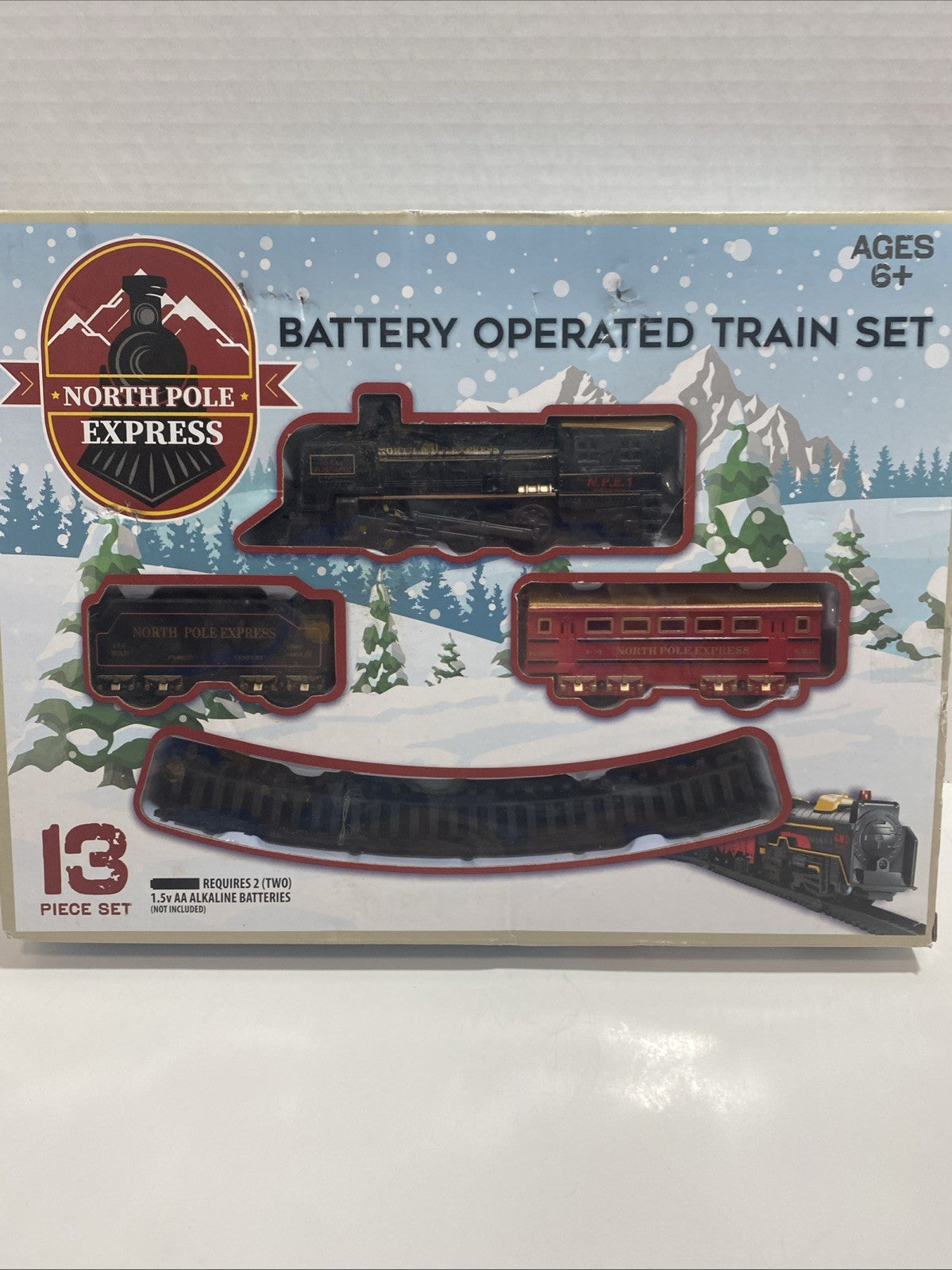 North Pole Express Battery Operated Train 13 Pc Set New Christmas Holiday 