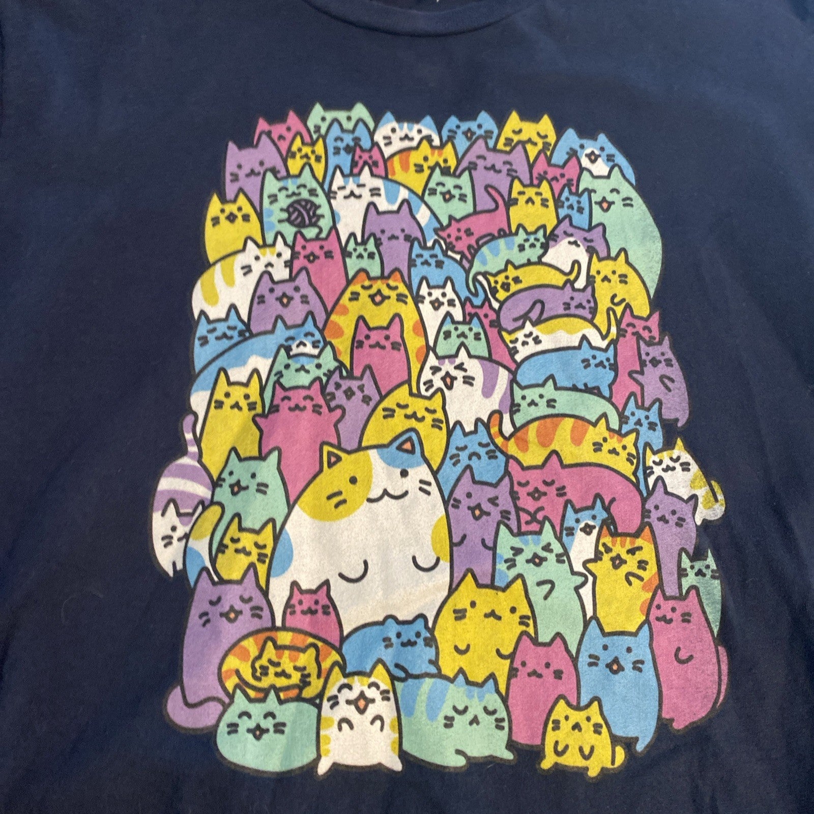Live and tell Pusheen cat long sleeve blue Youth top size youth large