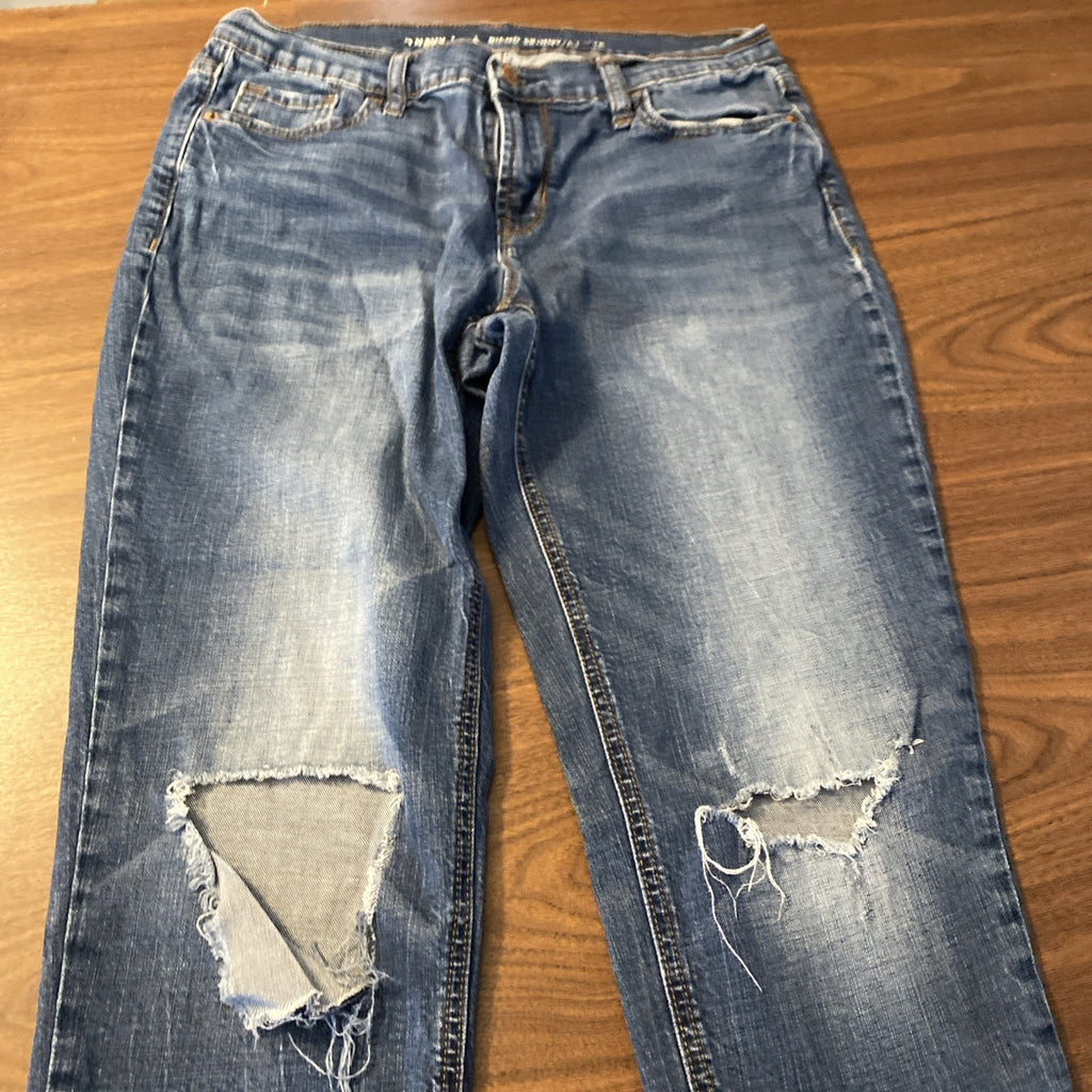 Old Navy Boyfriend Skinny Blue Jeans Women’s Sz 4 Distressed 