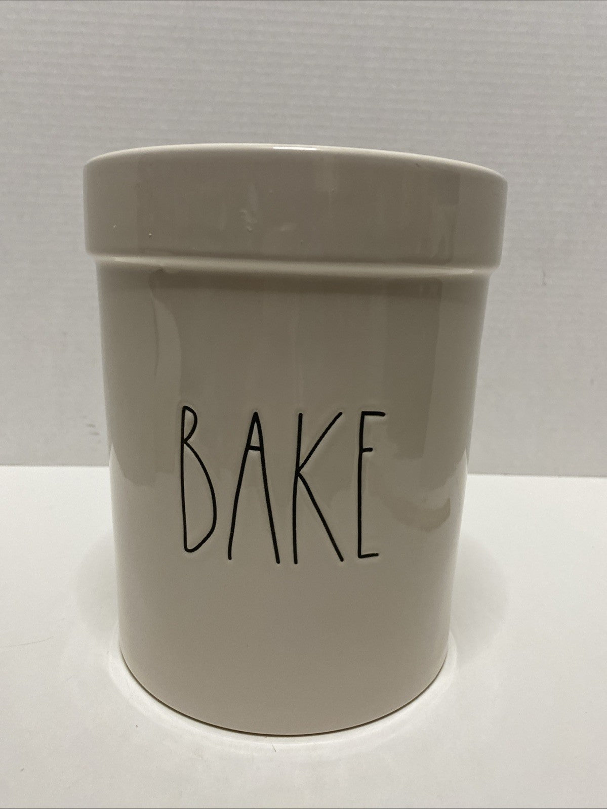 Rae Dunn Large BAKE utensil holder/canister -no lid -farmhouse kitchen decor
