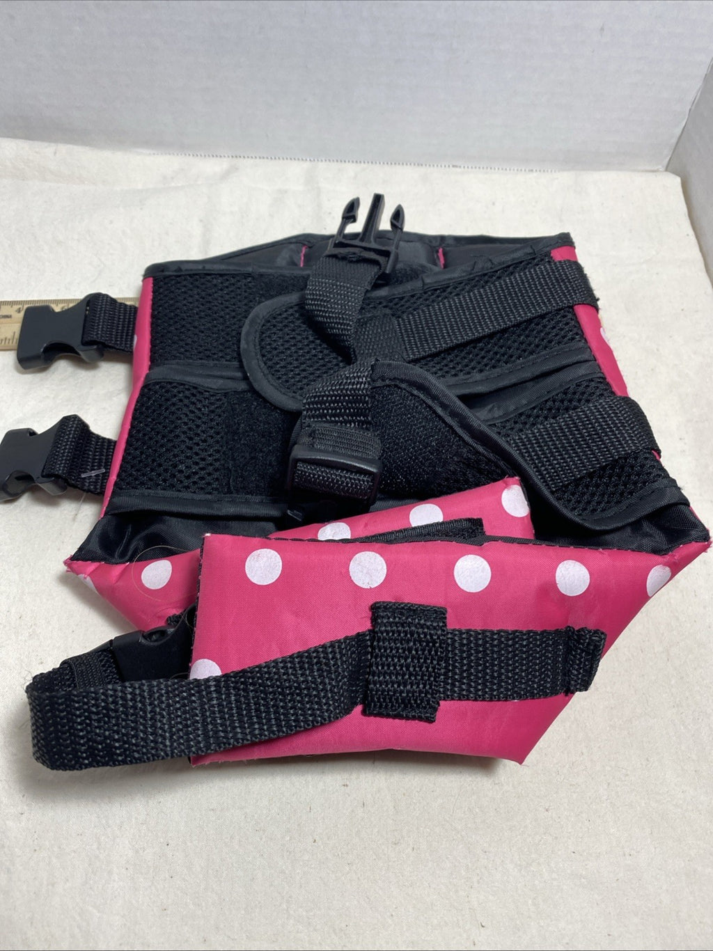 Paws Aboard Life Vest Dog Small Size Pink Polka Dots