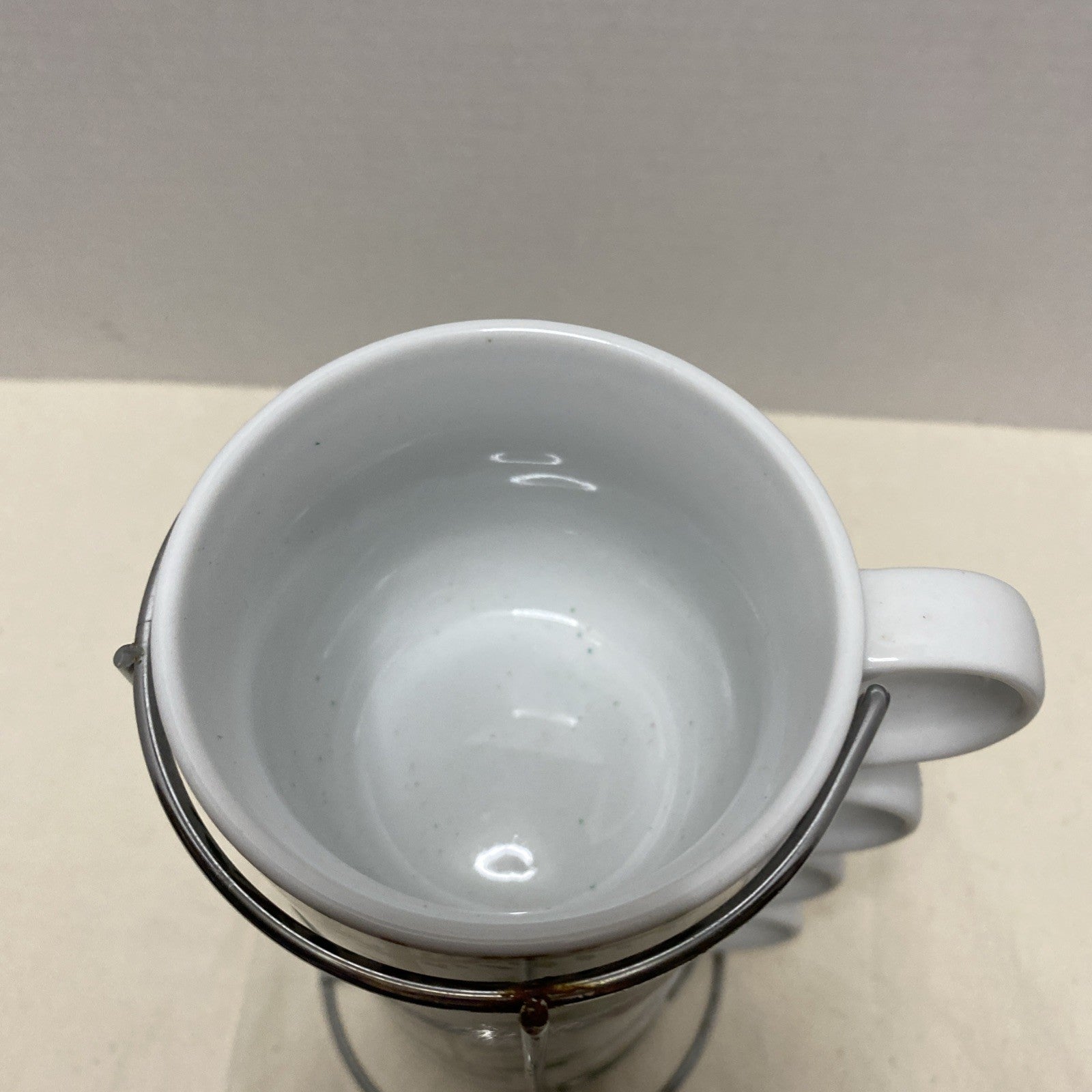 Pier 1 Imports Stacking Christmas Tree Mugs Set of 4 Metal Rack